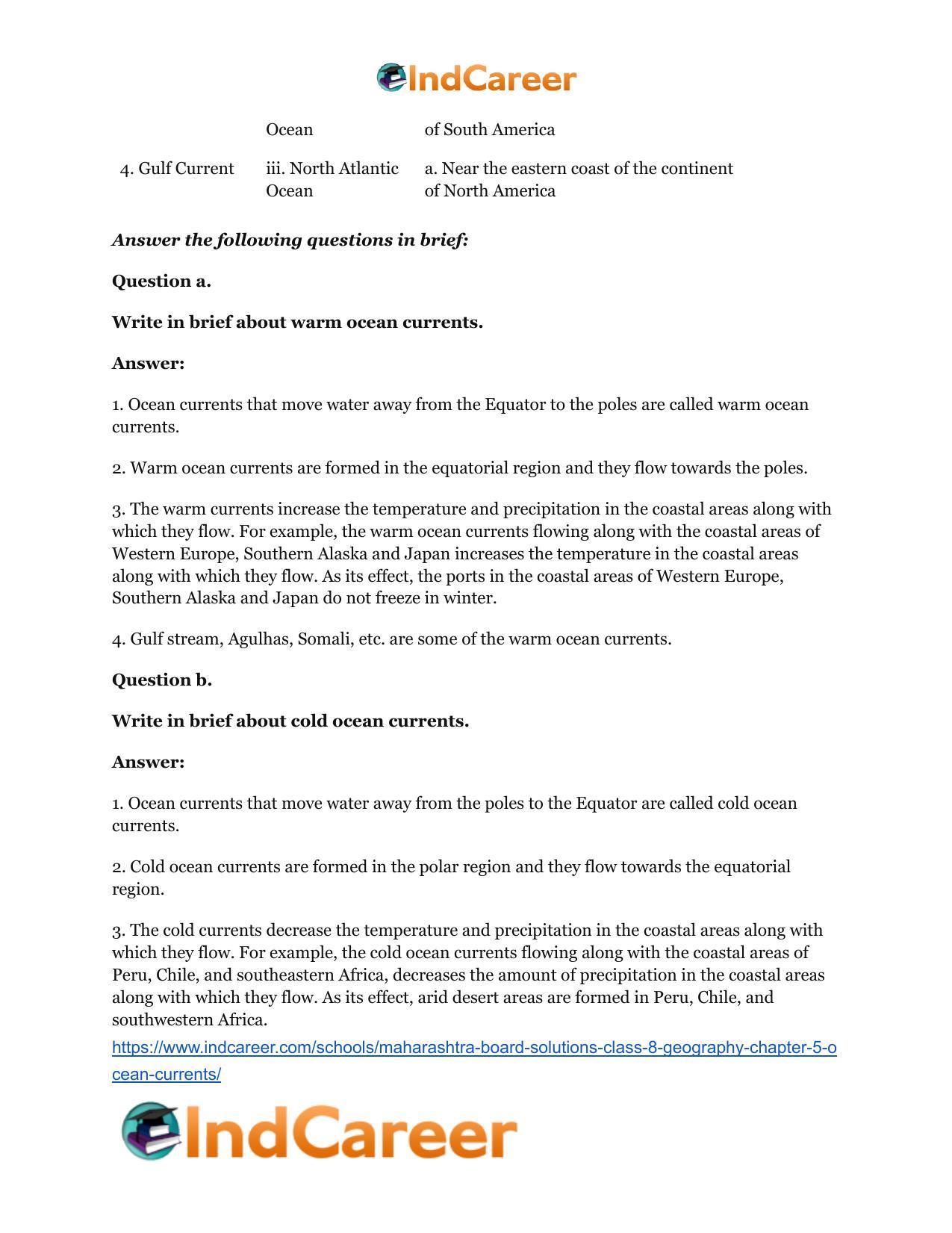 Maharashtra Board Solutions Class 8-Geography: Chapter 5- Ocean Currents - Page 13