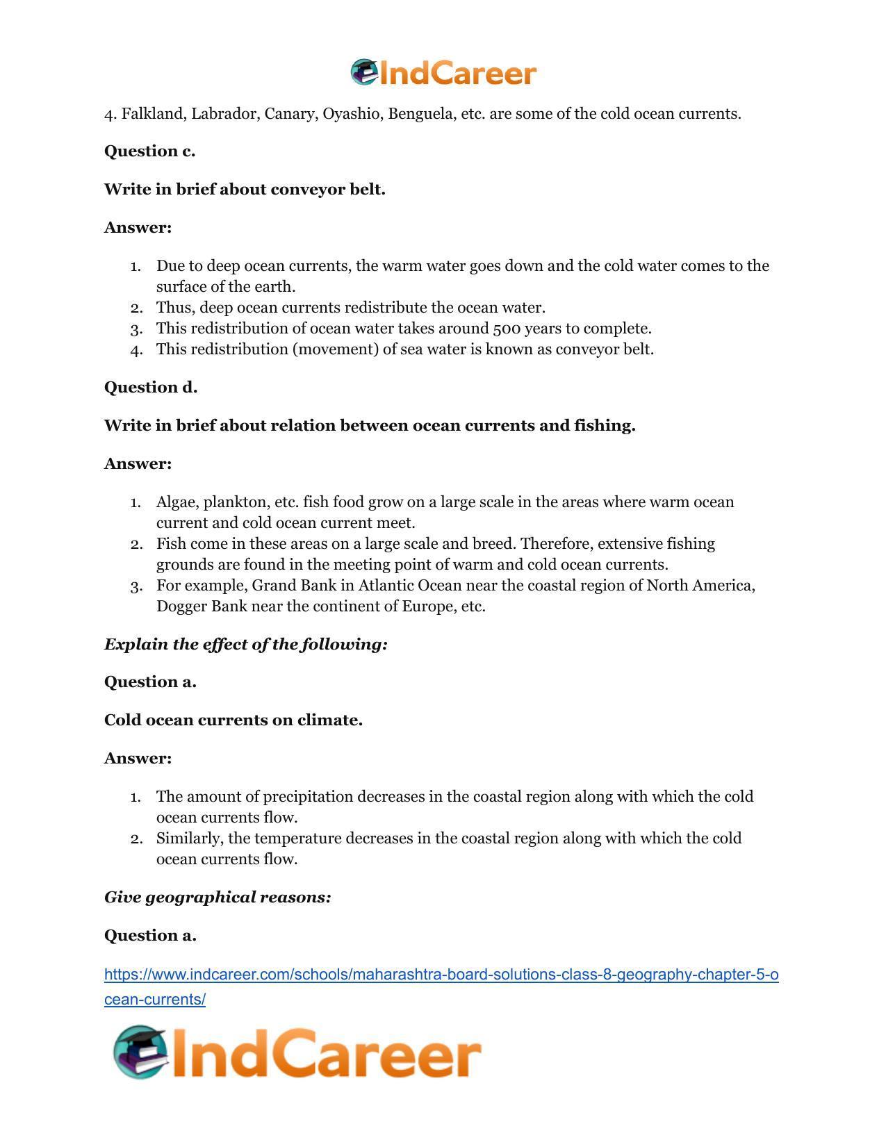 Maharashtra Board Solutions Class 8-Geography: Chapter 5- Ocean Currents - Page 14