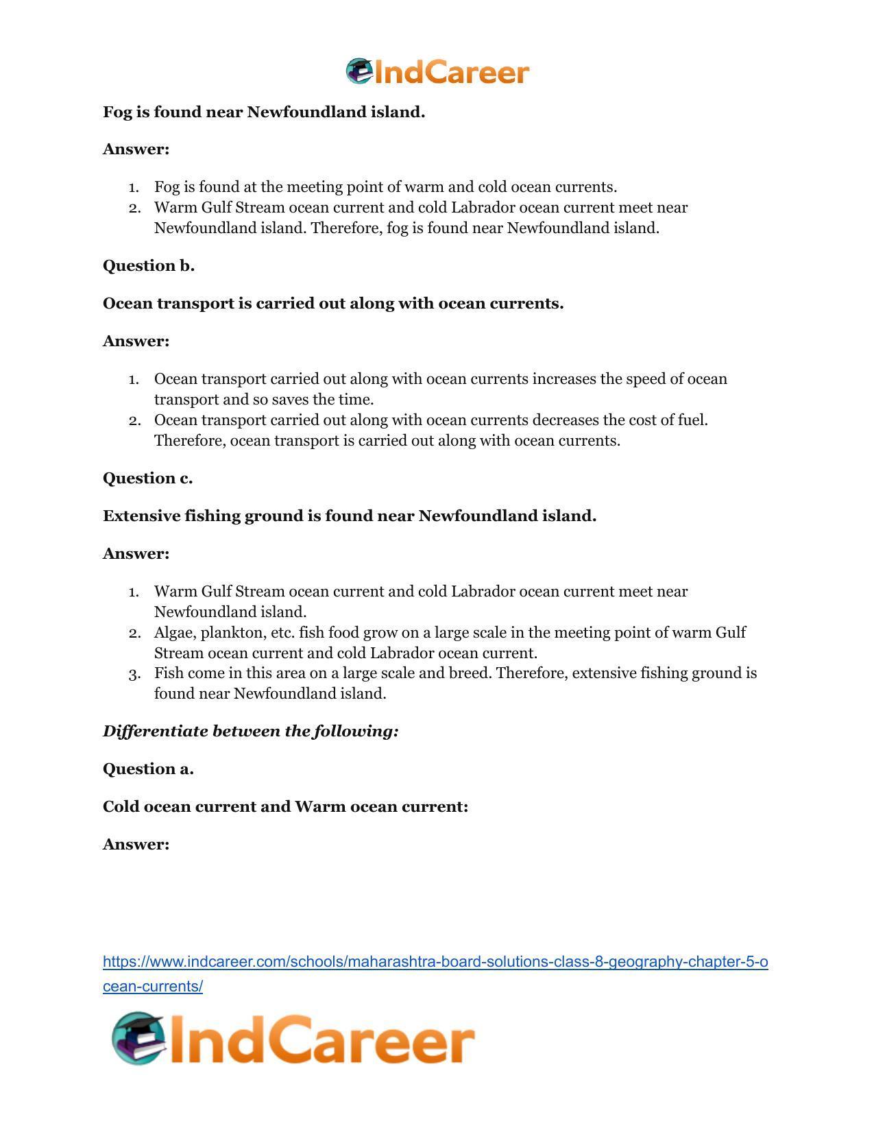 Maharashtra Board Solutions Class 8-Geography: Chapter 5- Ocean Currents - Page 15