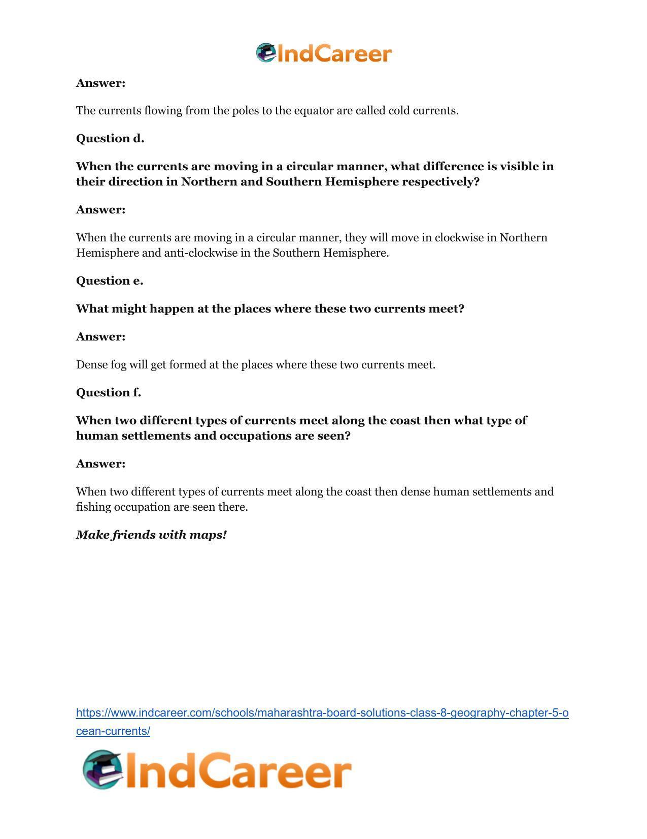 Maharashtra Board Solutions Class 8-Geography: Chapter 5- Ocean Currents - Page 19