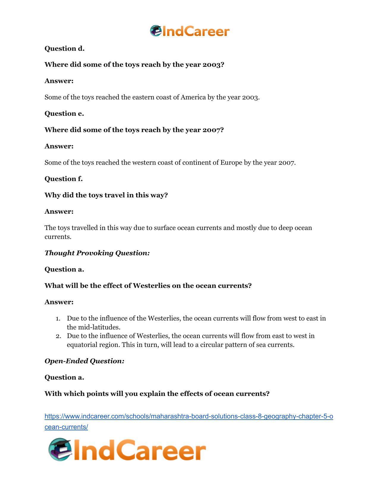 Maharashtra Board Solutions Class 8-Geography: Chapter 5- Ocean Currents - Page 21