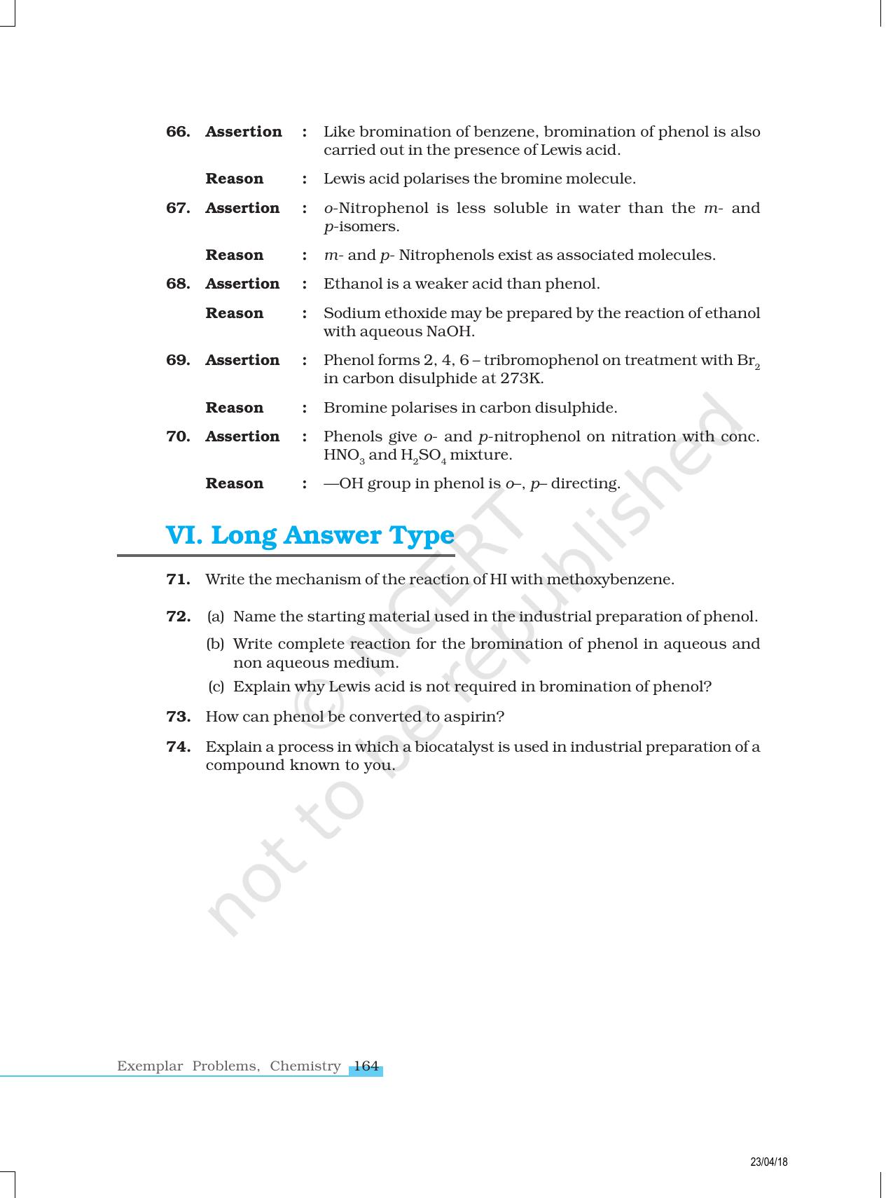 NCERT Exemplar Class 12: Chemistry - Alcohols, Phenols and Ethers - Page 11