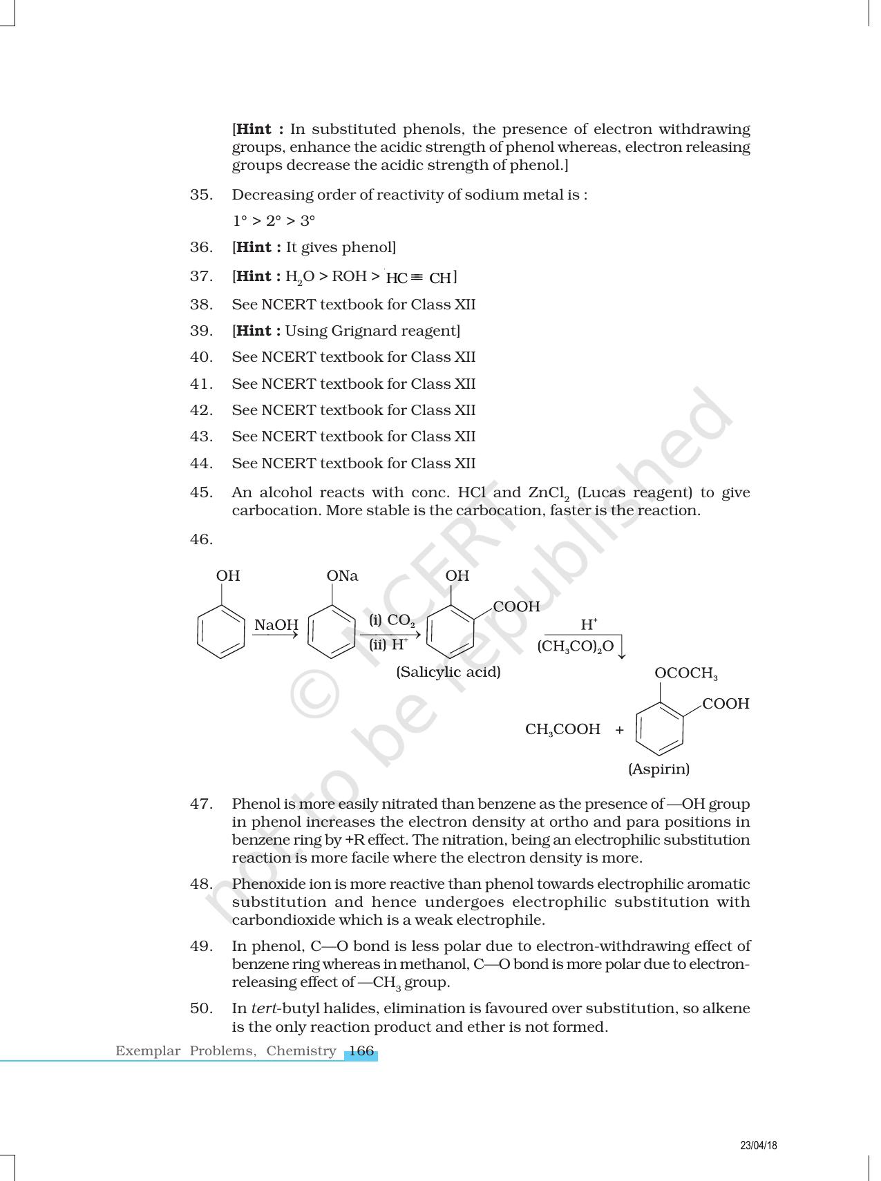 NCERT Exemplar Class 12: Chemistry - Alcohols, Phenols and Ethers - Page 13
