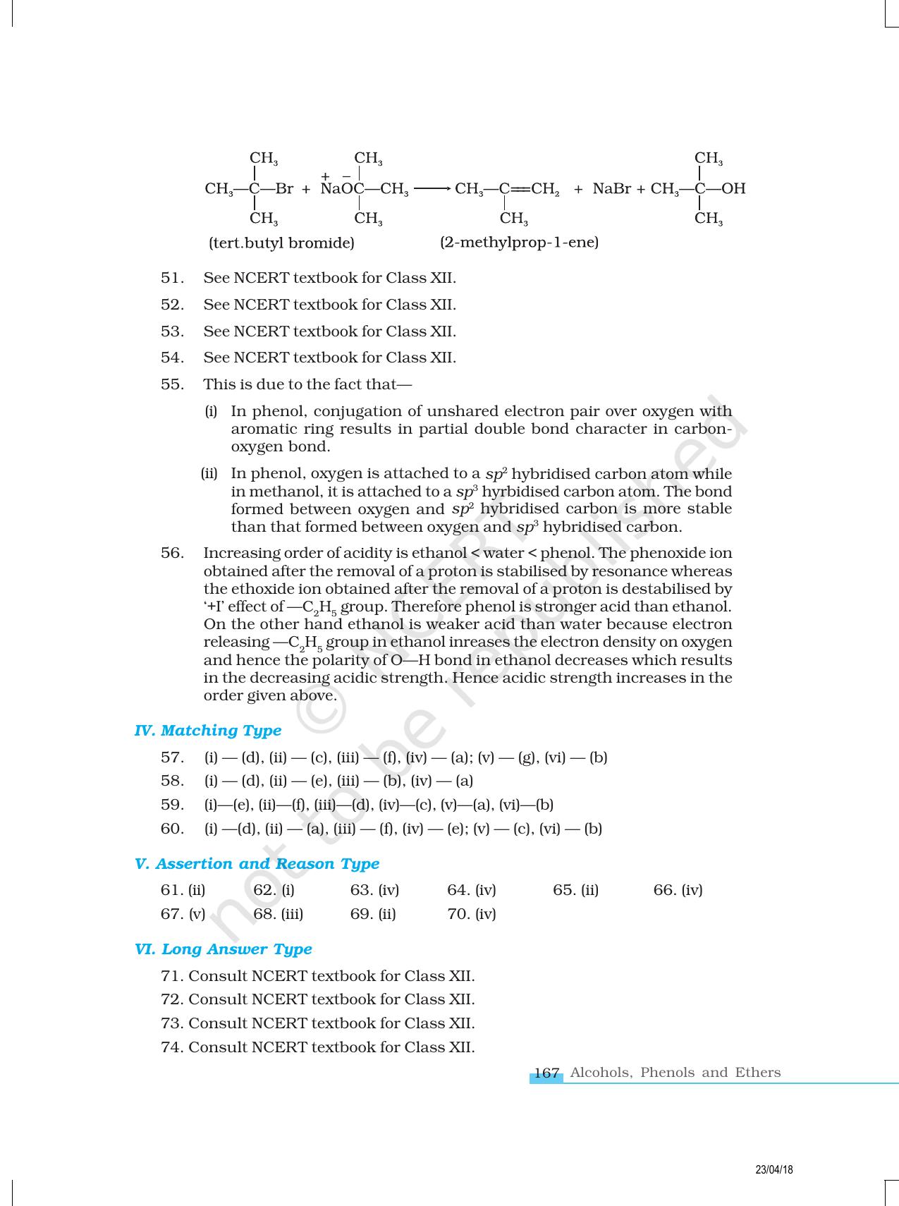 NCERT Exemplar Class 12: Chemistry - Alcohols, Phenols and Ethers - Page 14