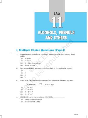 NCERT Exemplar Class 12: Chemistry - Alcohols, Phenols and Ethers