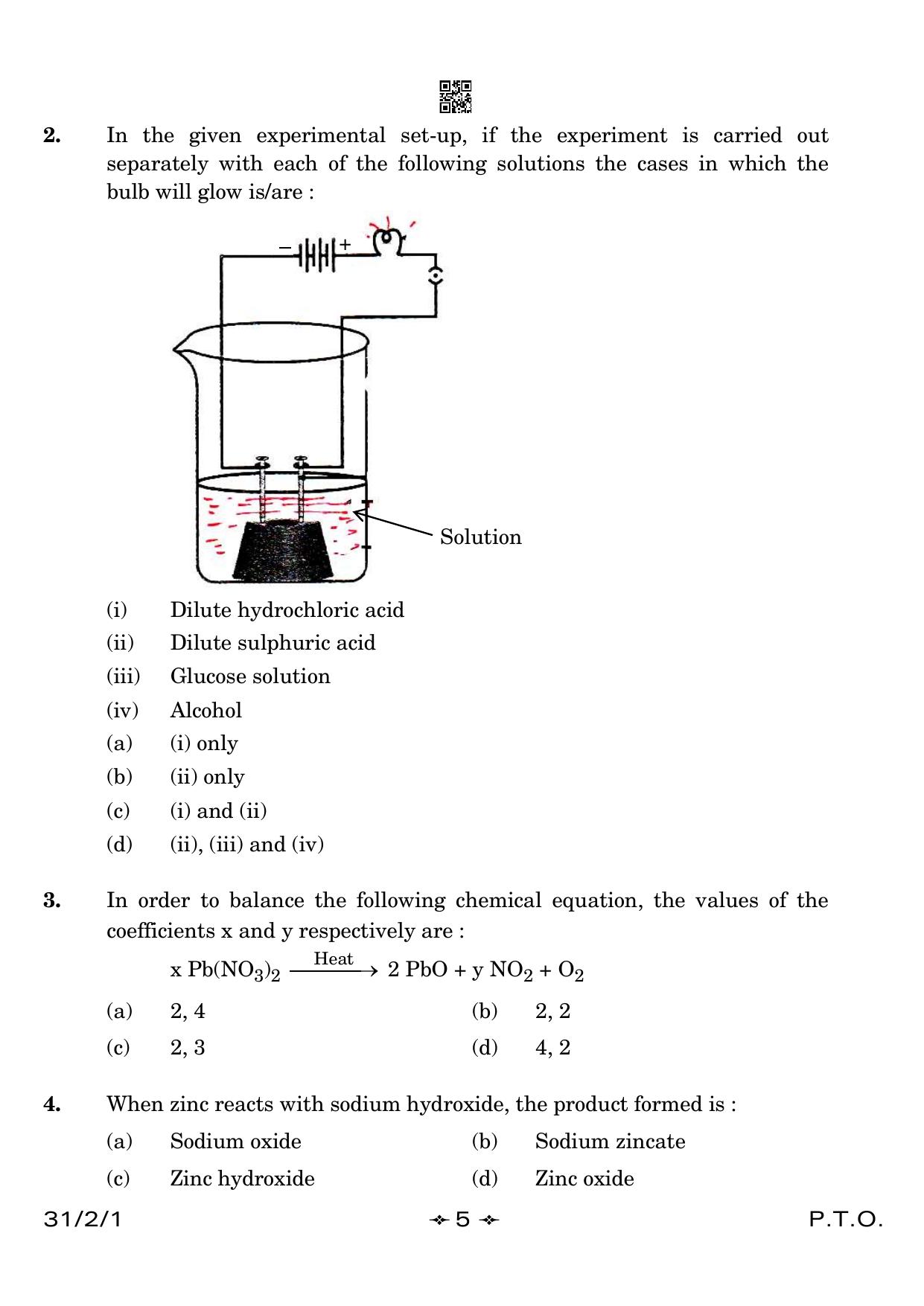 CBSE Class 10 31-2-1 Science 2023 Question Paper - Page 5