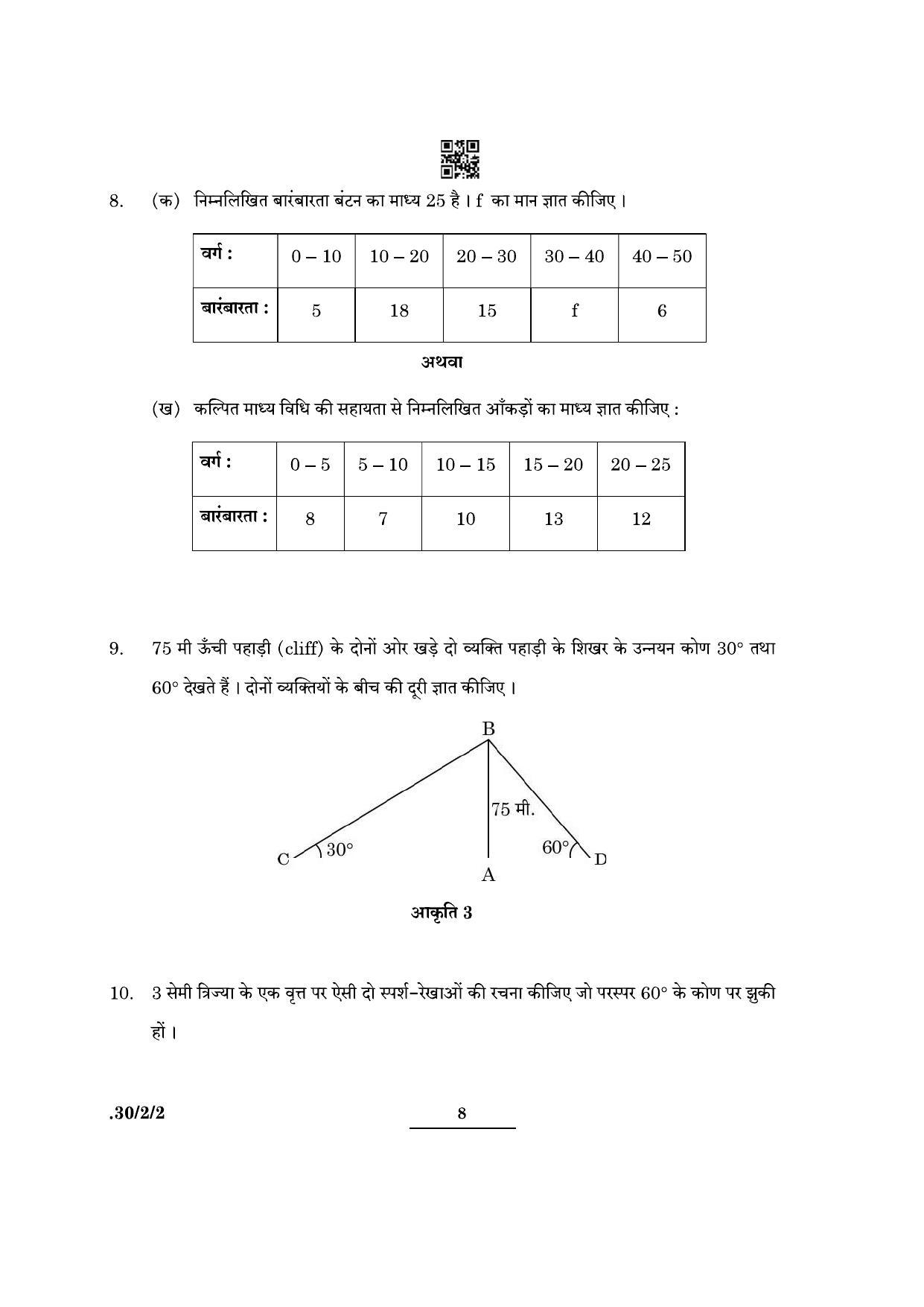 CBSE Class 10 Maths (30/2/2 - SET II) 2022 Question Paper - Page 8