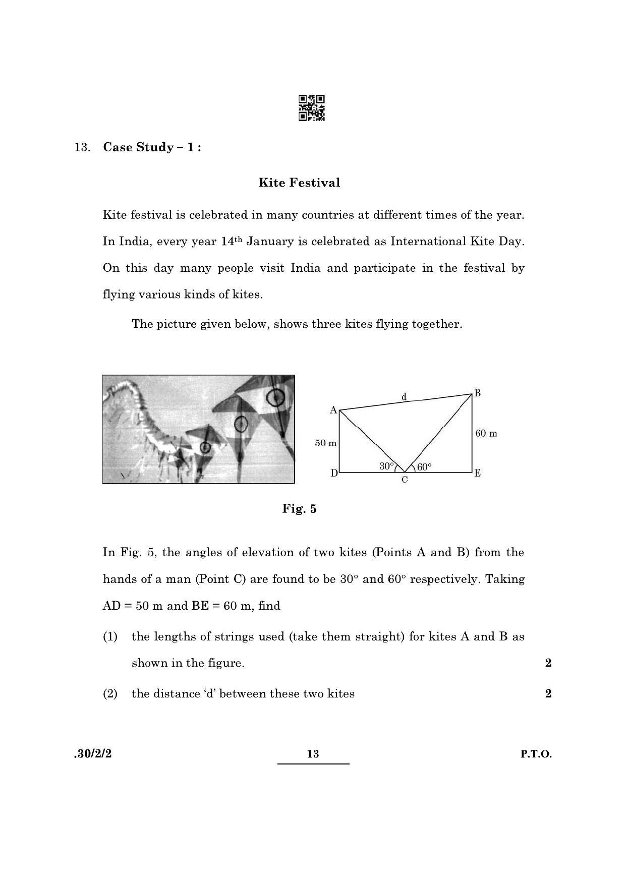 CBSE Class 10 Maths (30/2/2 - SET II) 2022 Question Paper - Page 13