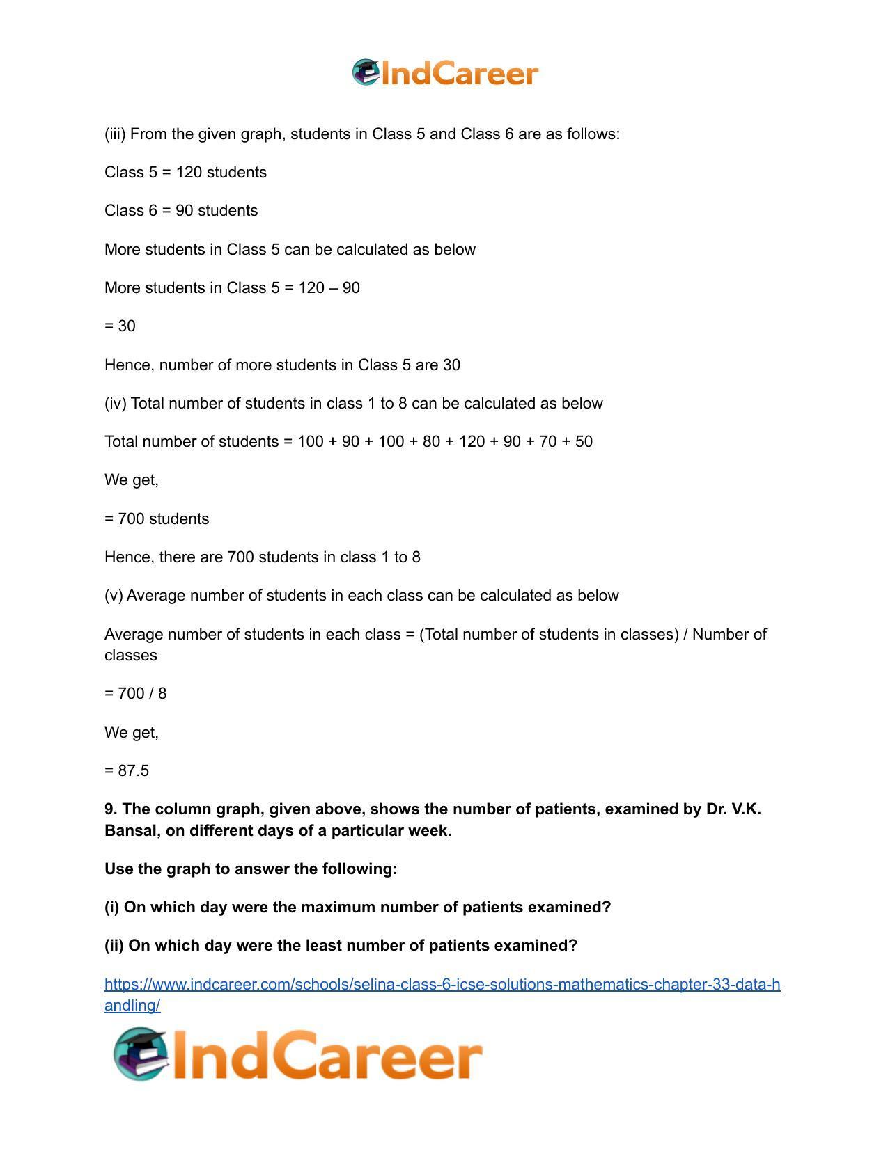Selina Class 6 ICSE Solutions Mathematics : Chapter 33- Data Handling - Page 29