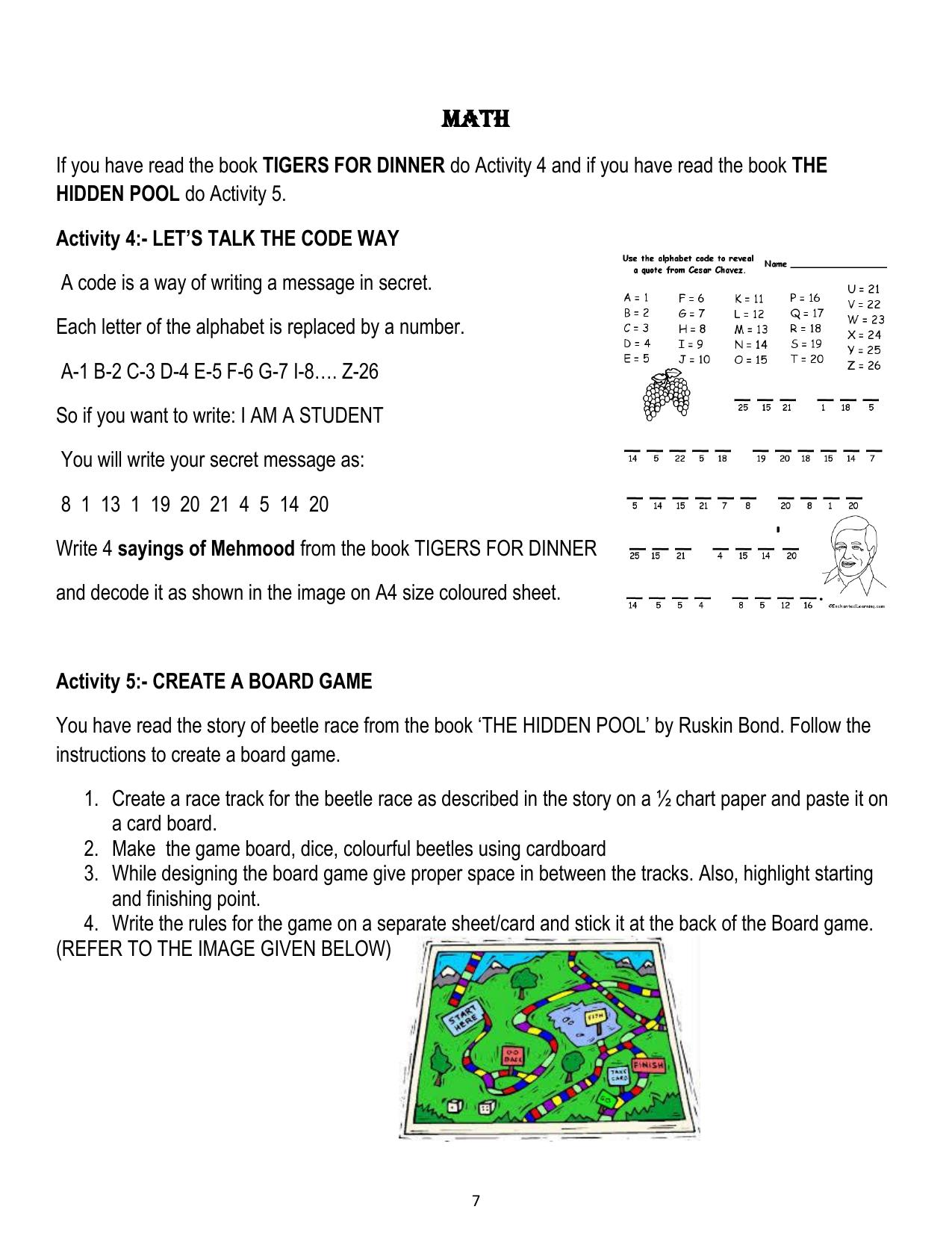Worksheet for Class 4 Maths Assignment 69 - Page 1
