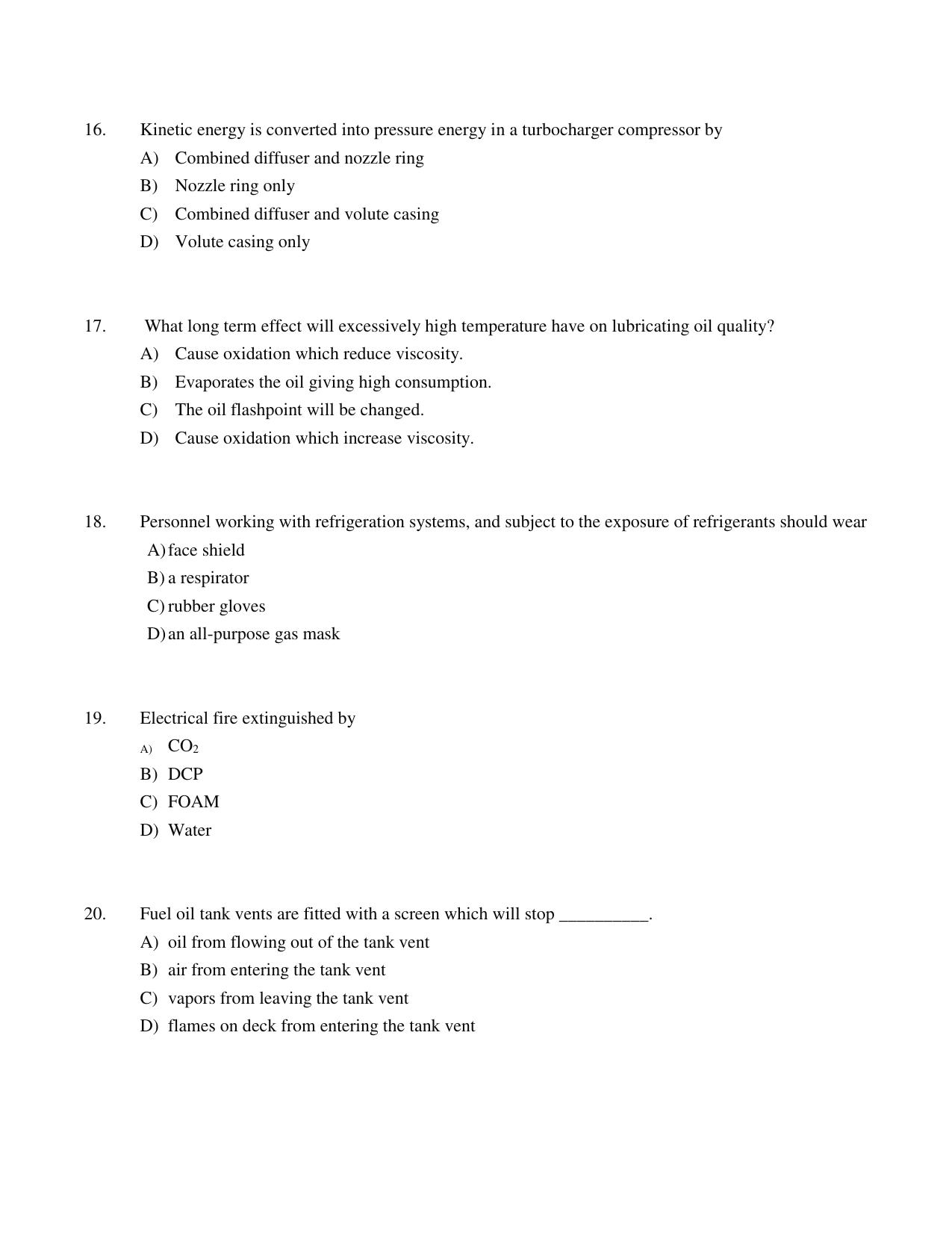 IMU CET M.Tech – Marine Engineering Sample Paper II - Page 4