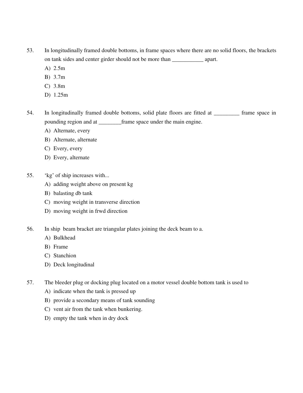IMU CET M.Tech – Marine Engineering Sample Paper II - Page 11
