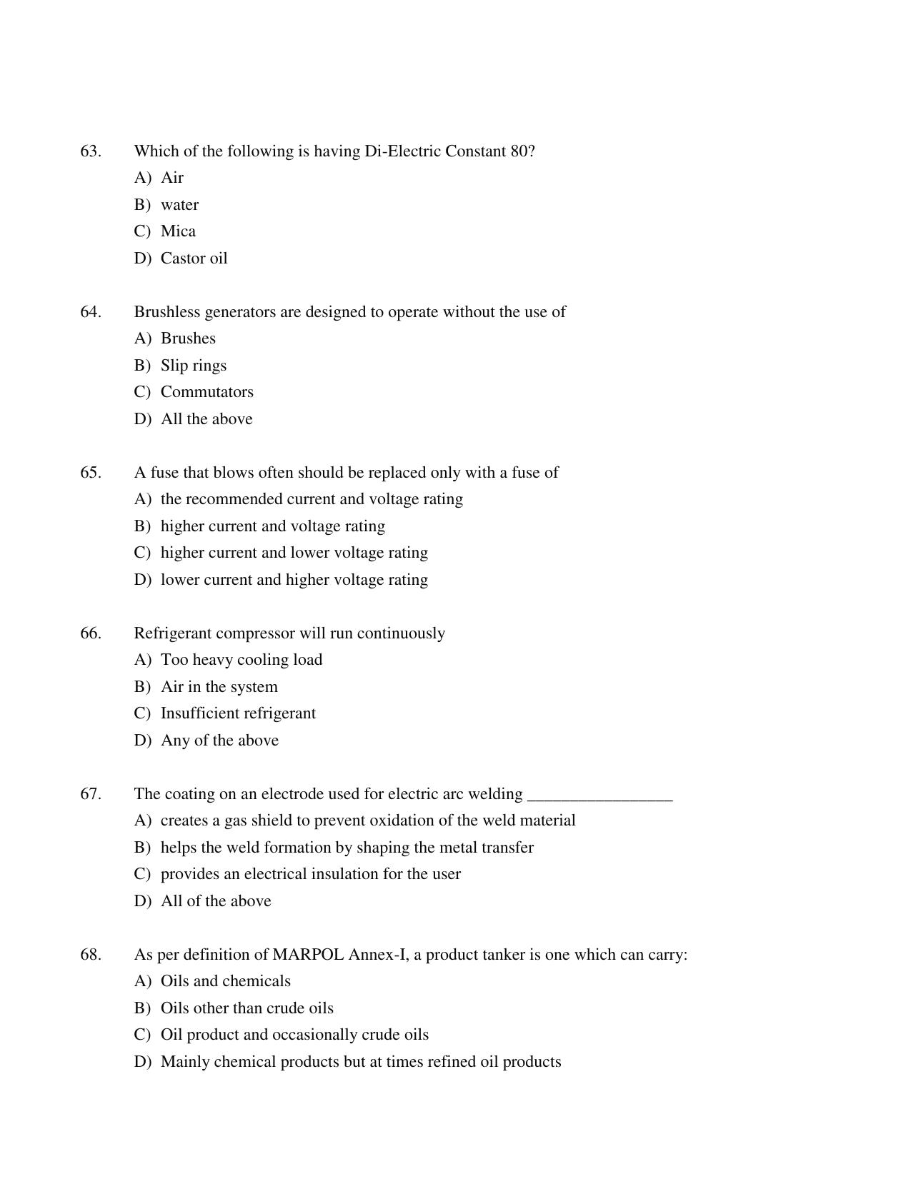 IMU CET M.Tech – Marine Engineering Sample Paper II - Page 13