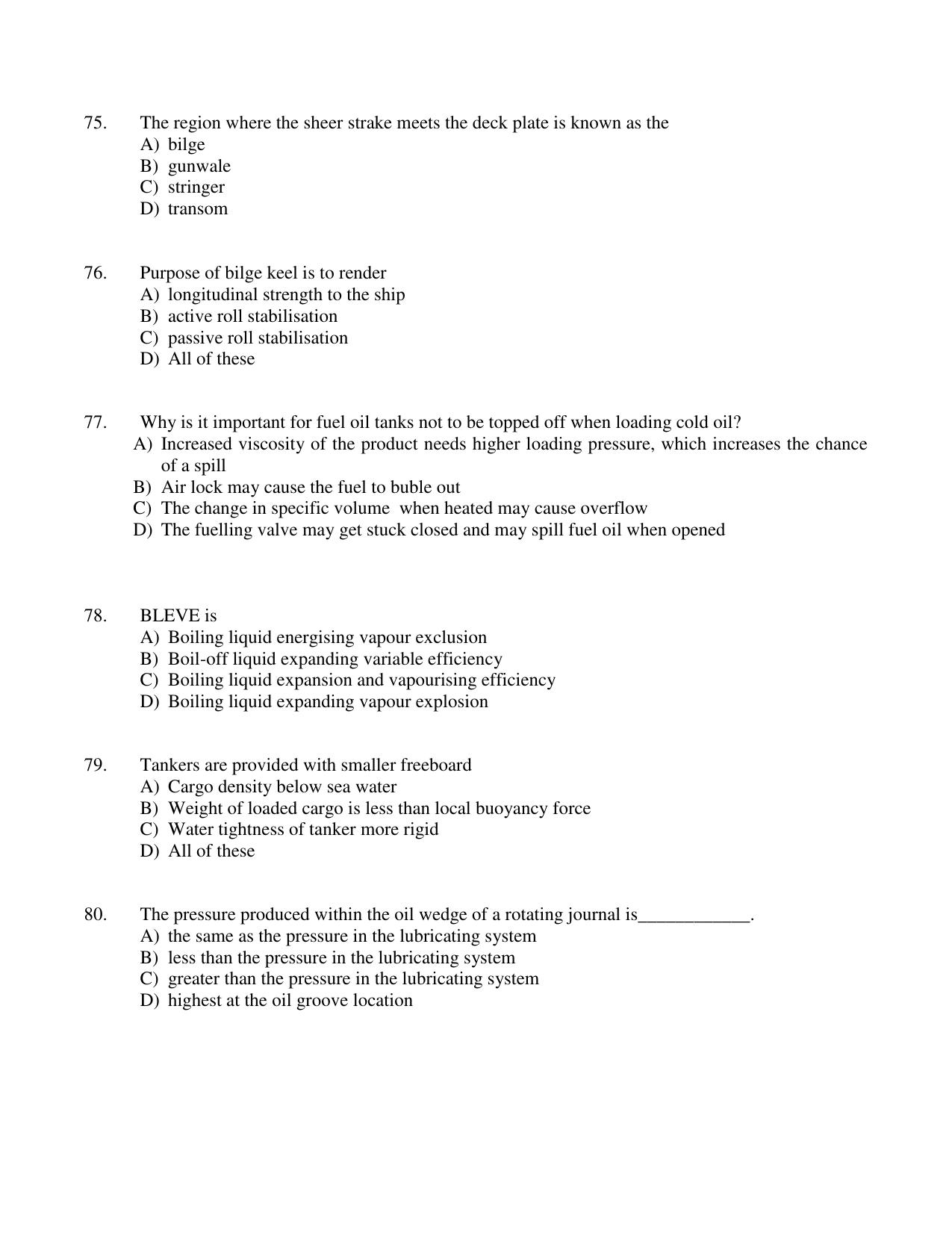 IMU CET M.Tech – Marine Engineering Sample Paper II - Page 15