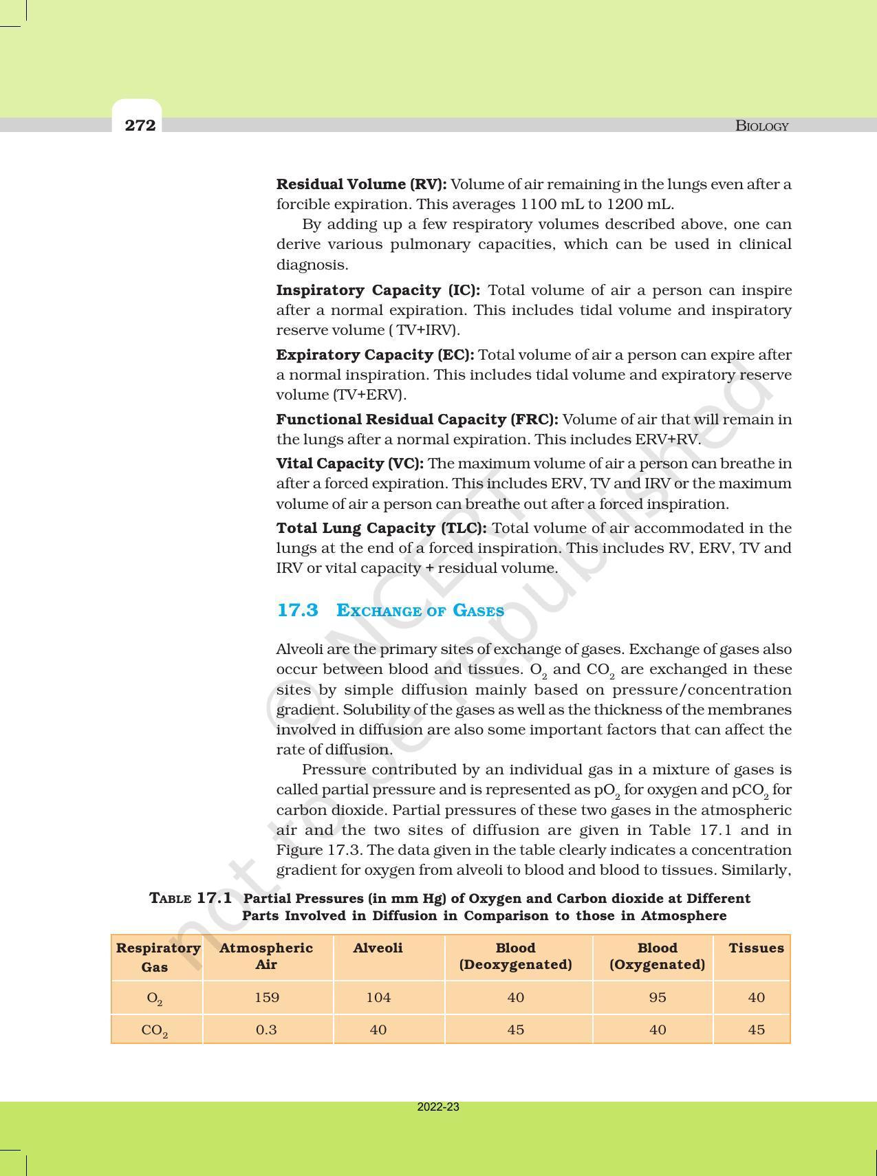 NCERT Book for Class 11 Biology Chapter 17 Breathing and Exchange of Gases - Page 5