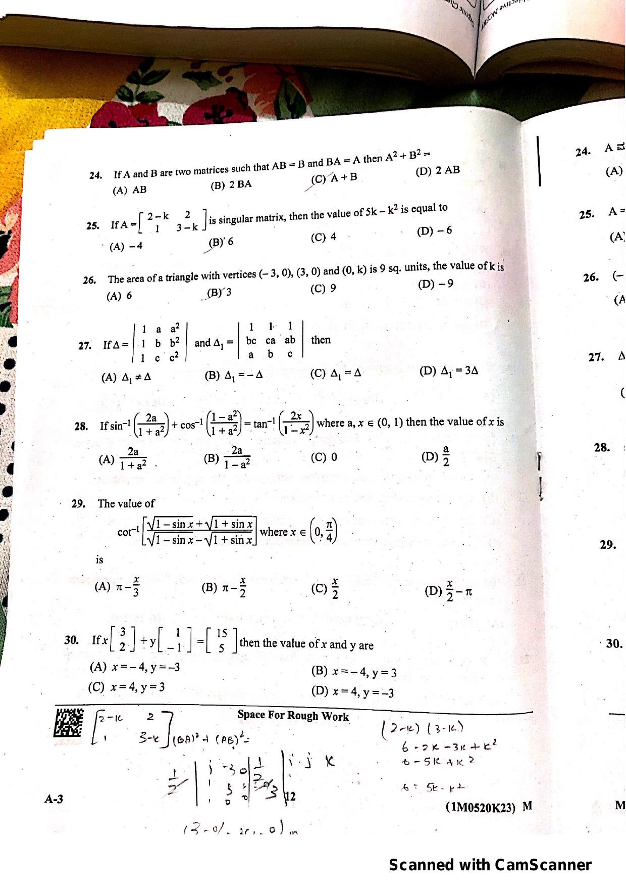 KCET 2023 Mathematics Set A-3 Question Paper - Page 5