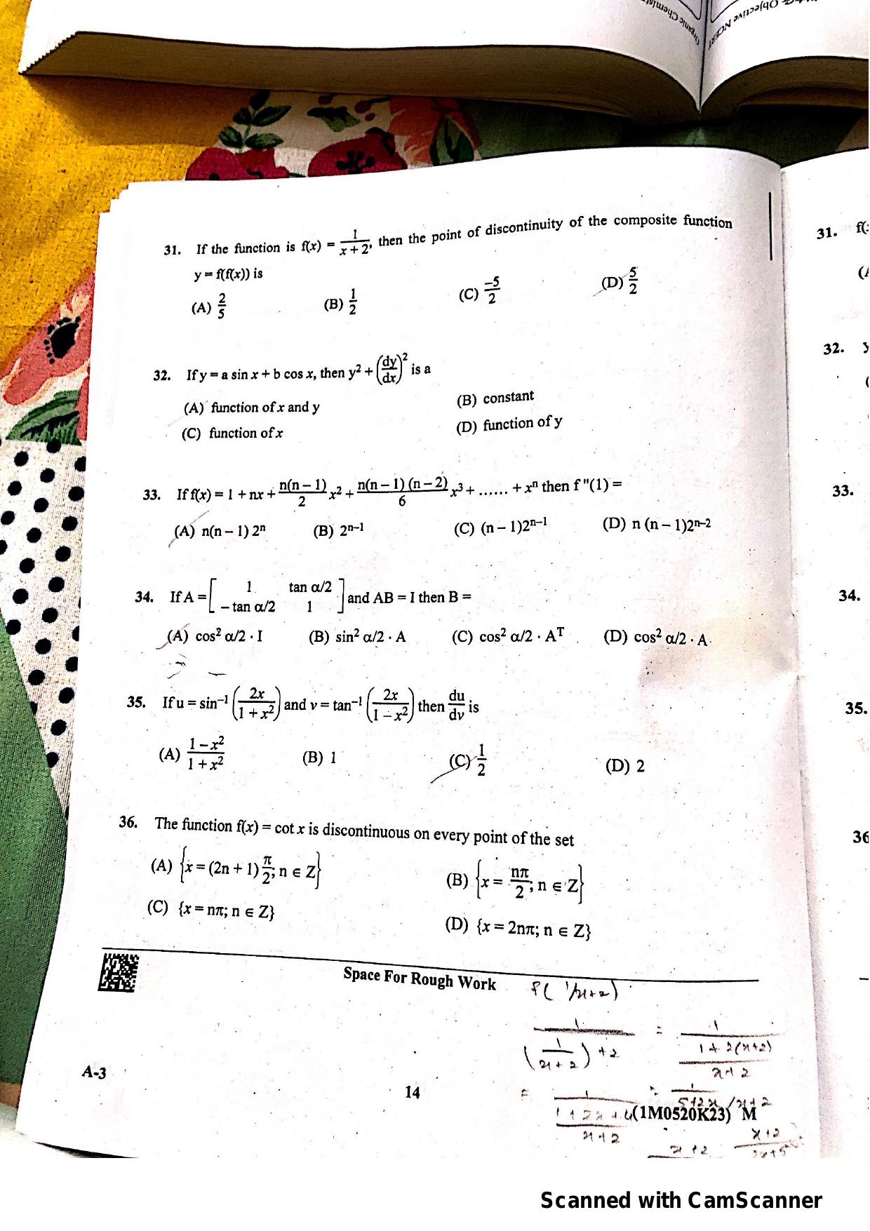 KCET 2023 Mathematics Set A-3 Question Paper - Page 6