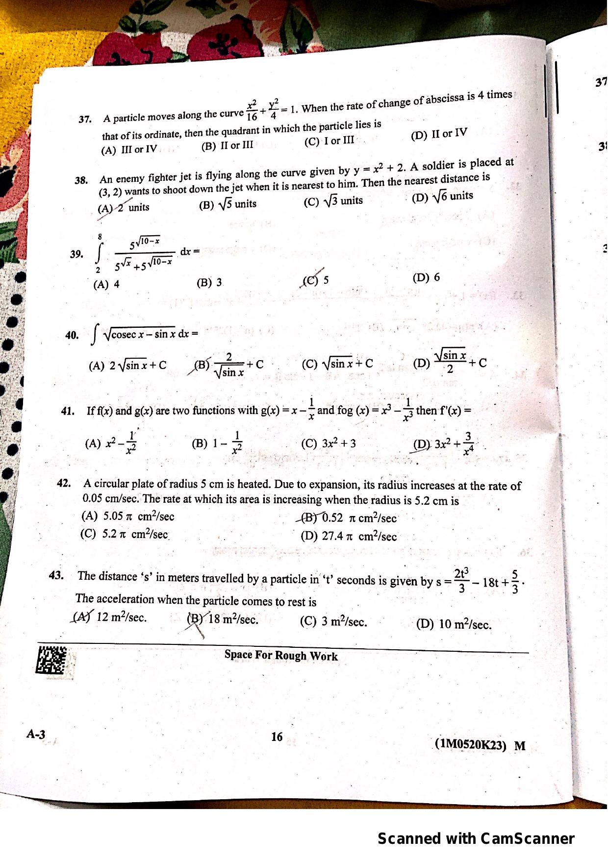 KCET 2023 Mathematics Set A-3 Question Paper - Page 7