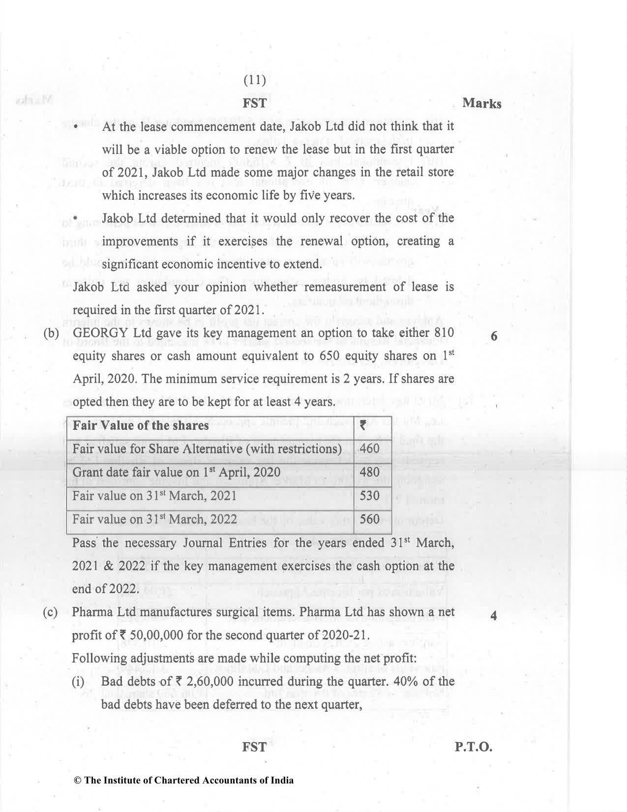CA Final Dec 2021 Question Paper - Paper 1 – Financial Reporting - Page 11