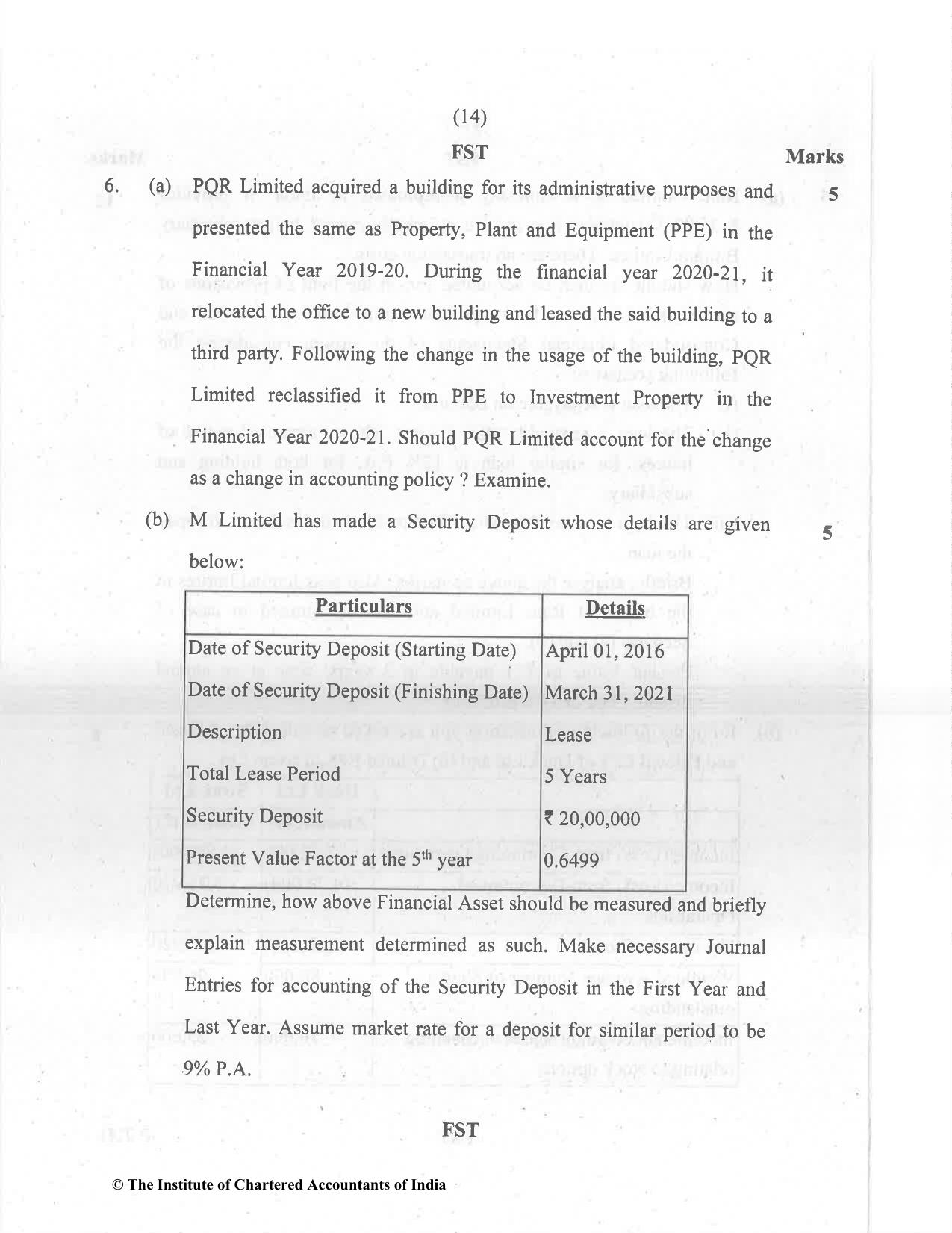 CA Final Dec 2021 Question Paper - Paper 1 – Financial Reporting - Page 14