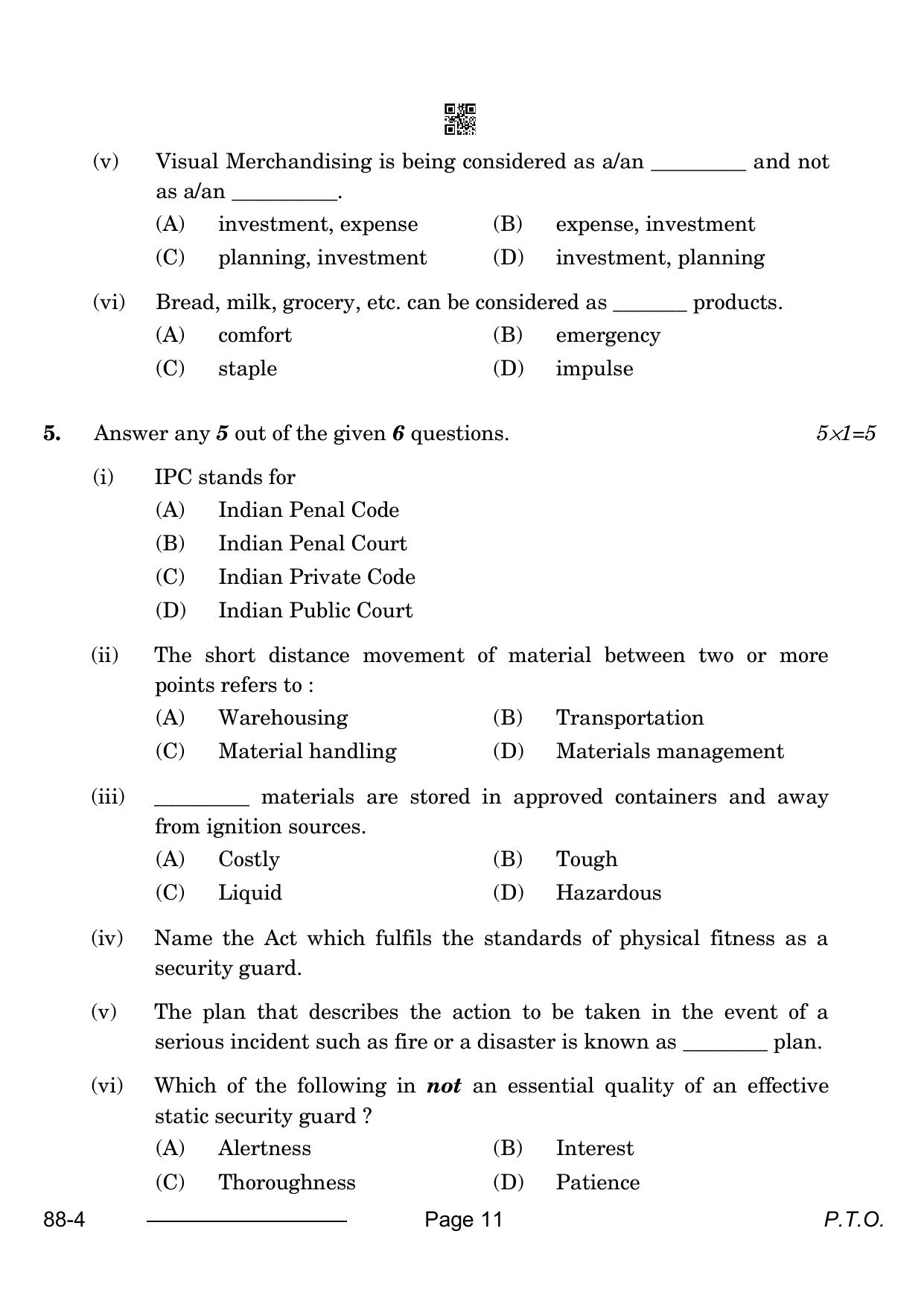 CBSE Class 10 Retail 2024 Question Paper - Page 11