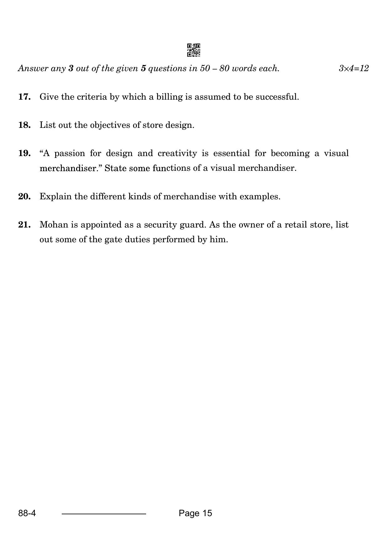 CBSE Class 10 Retail 2024 Question Paper - Page 15