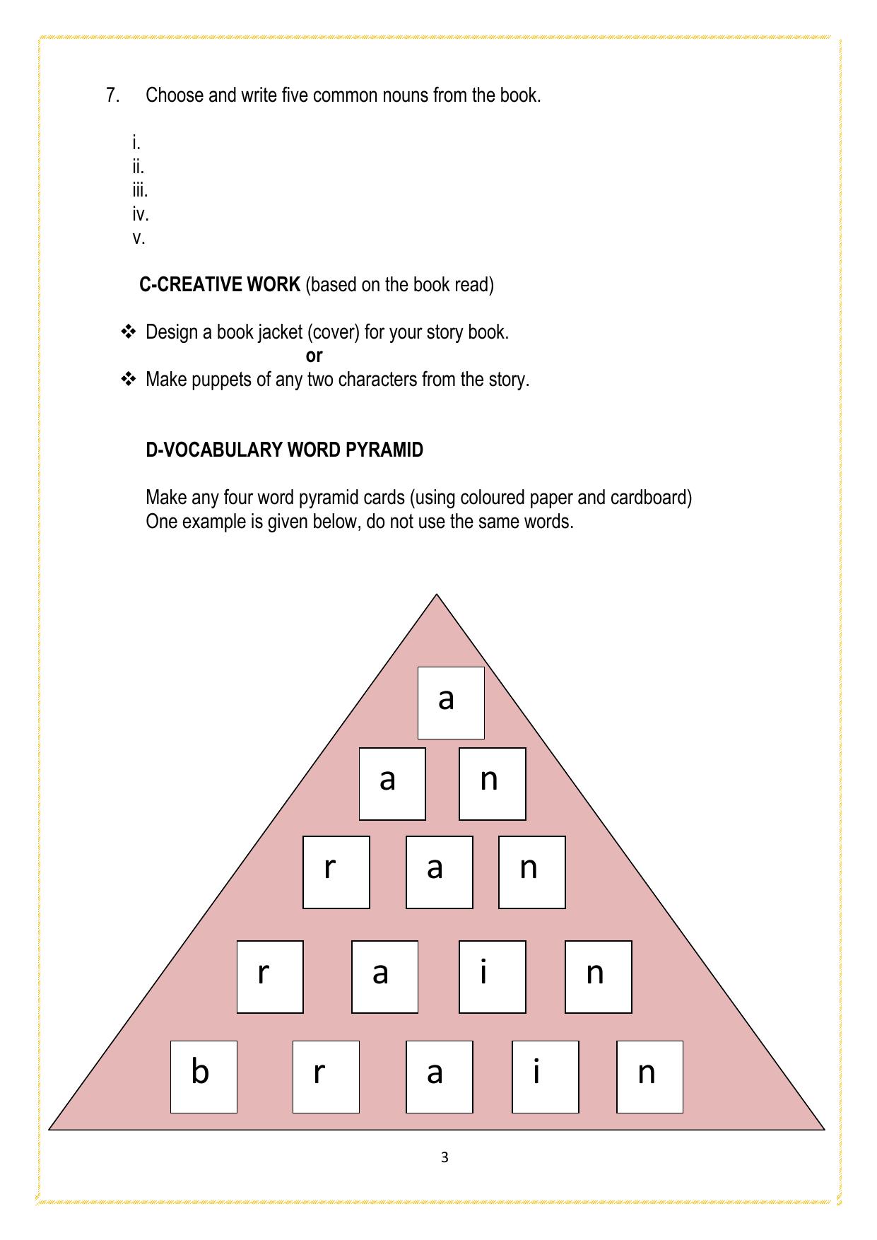 Worksheet for Class 2 All Subjects Holiday Assignment 5 - Page 3