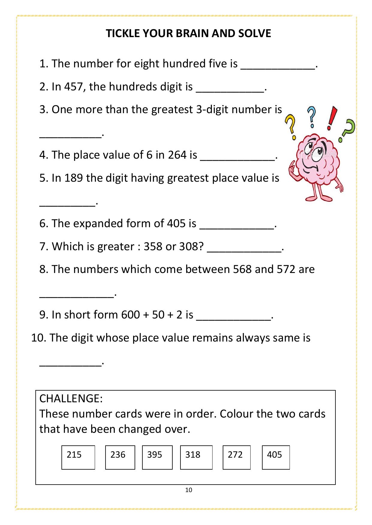 Worksheet for Class 2 All Subjects Holiday Assignment 5 - Page 10