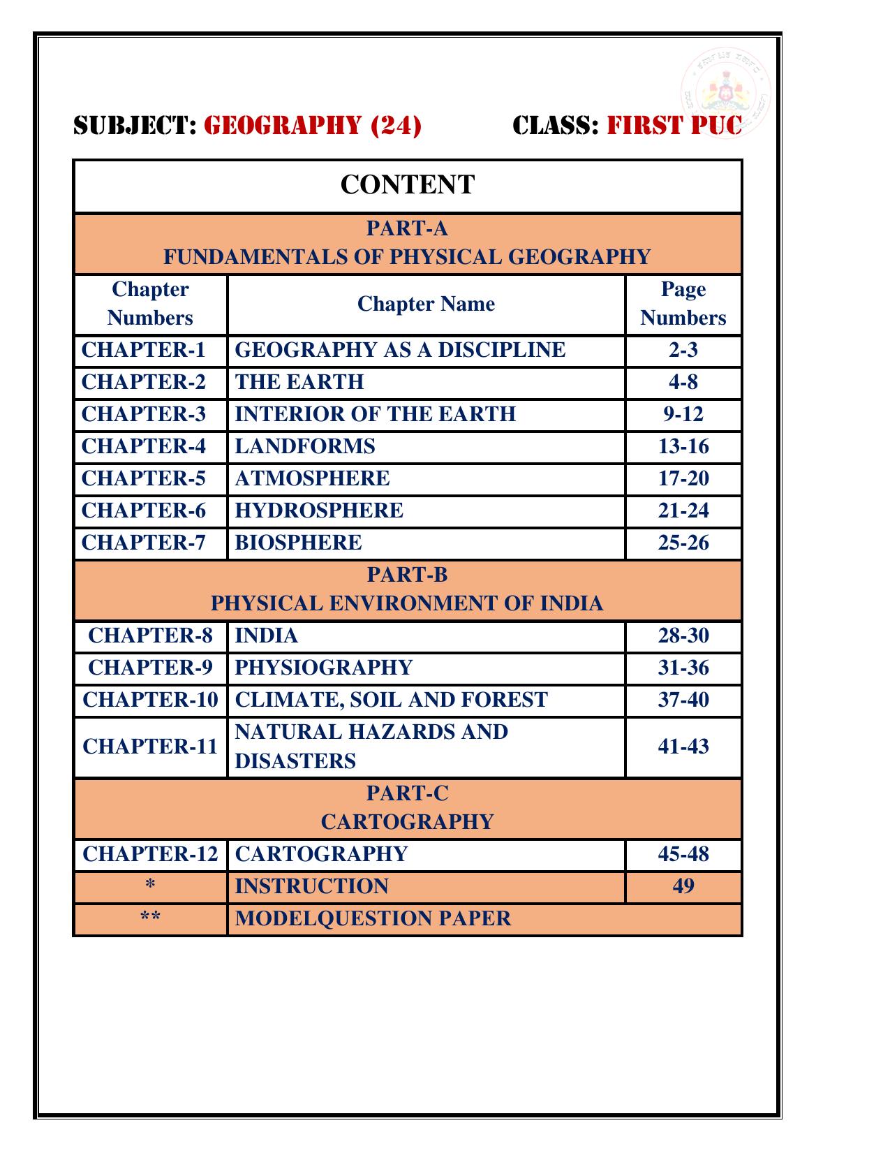 Karnataka 1st PUC Question Bank 2025 - Geography English - Page 3