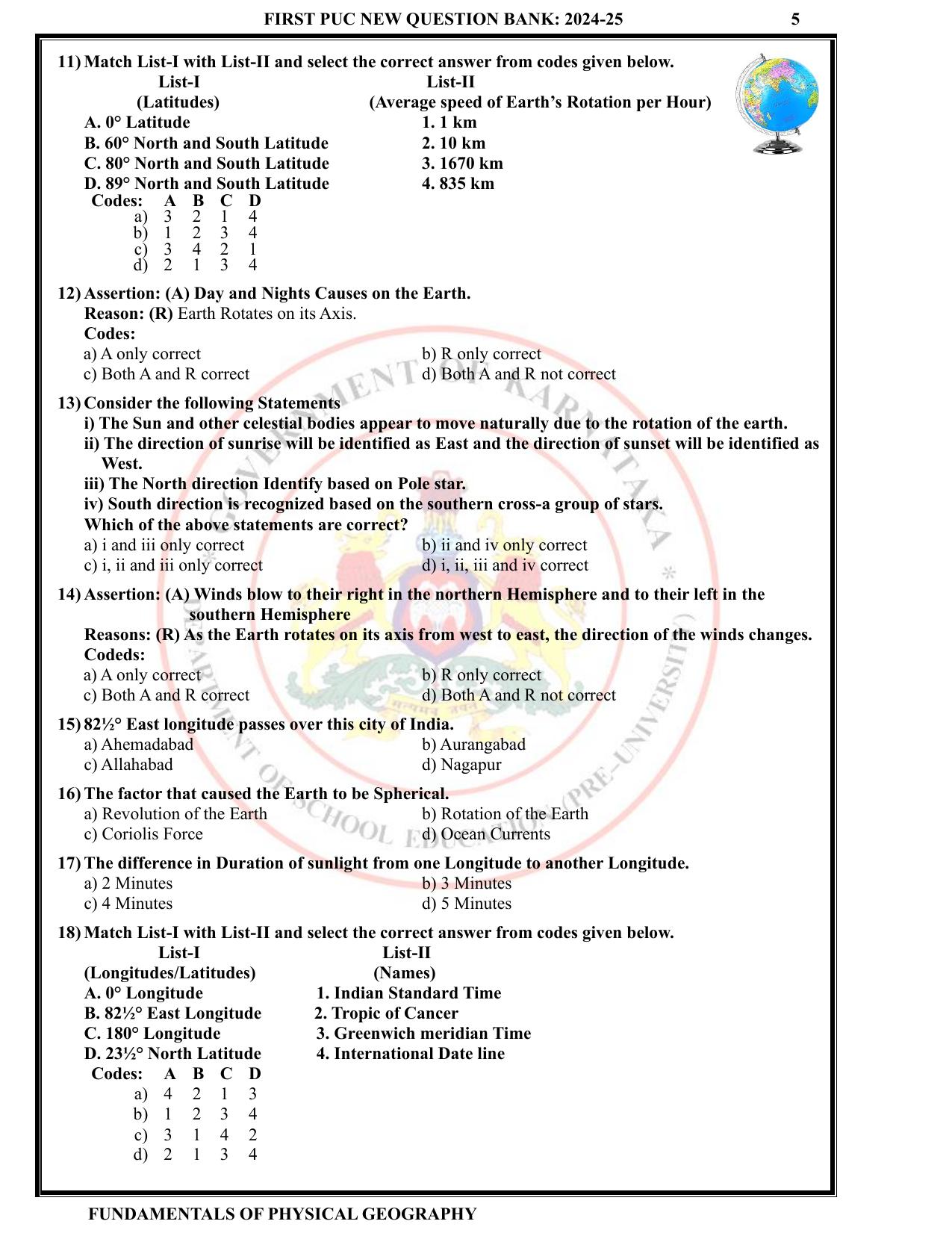 Karnataka 1st PUC Question Bank 2025 - Geography English - Page 8