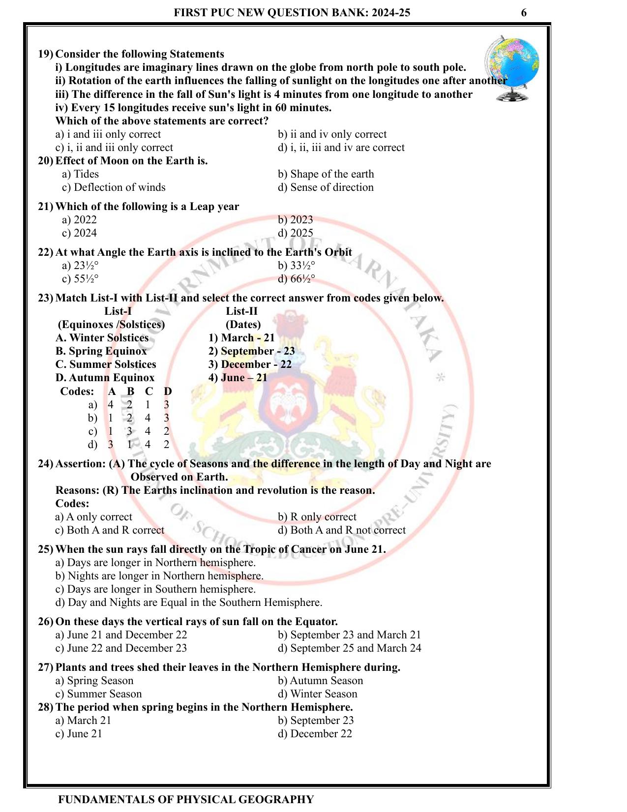 Karnataka 1st PUC Question Bank 2025 - Geography English - Page 9