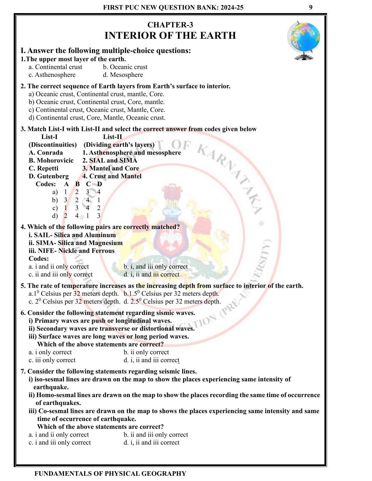 Karnataka 1st PUC Question Bank 2025 - Geography English - Page 12