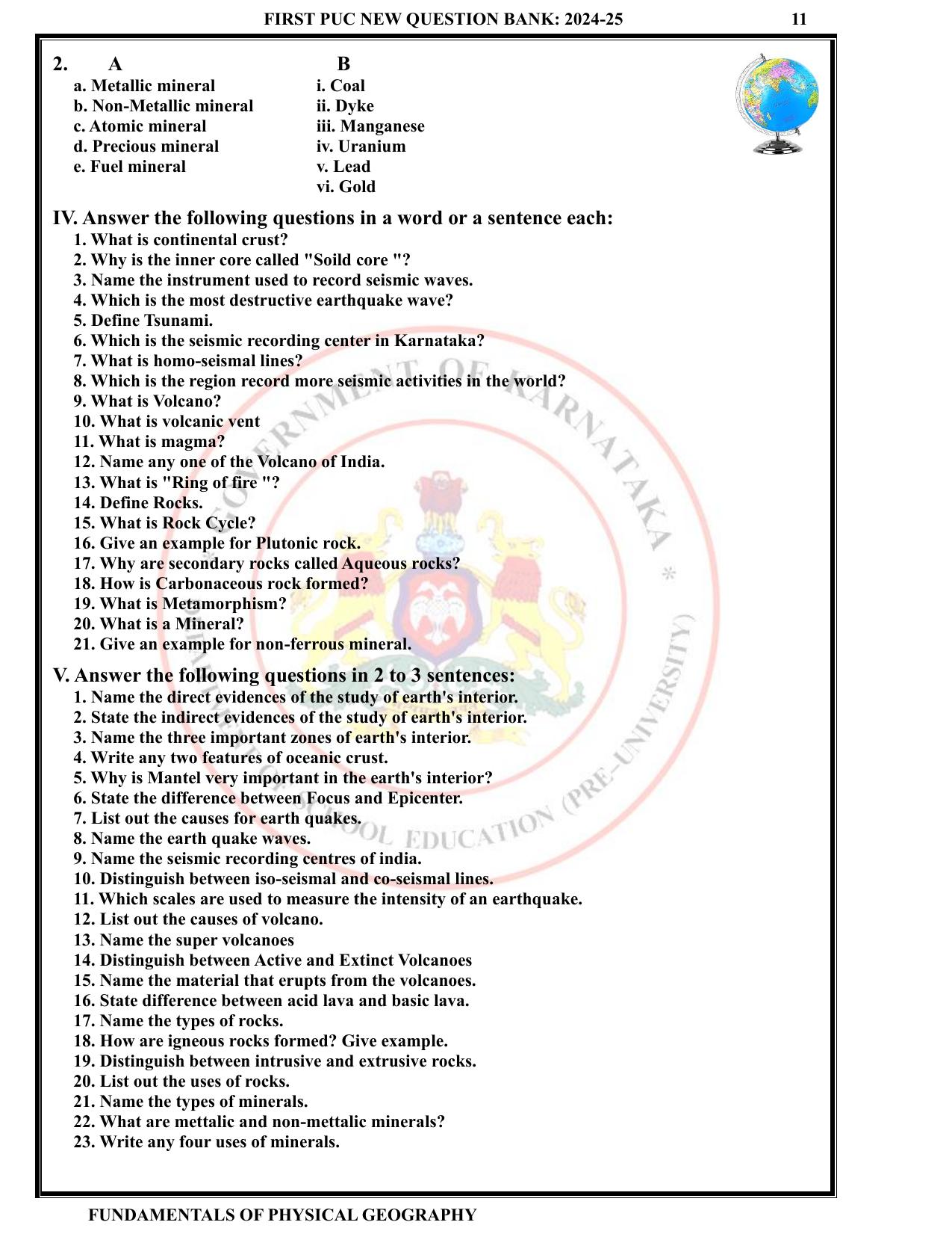 Karnataka 1st PUC Question Bank 2025 - Geography English - Page 14
