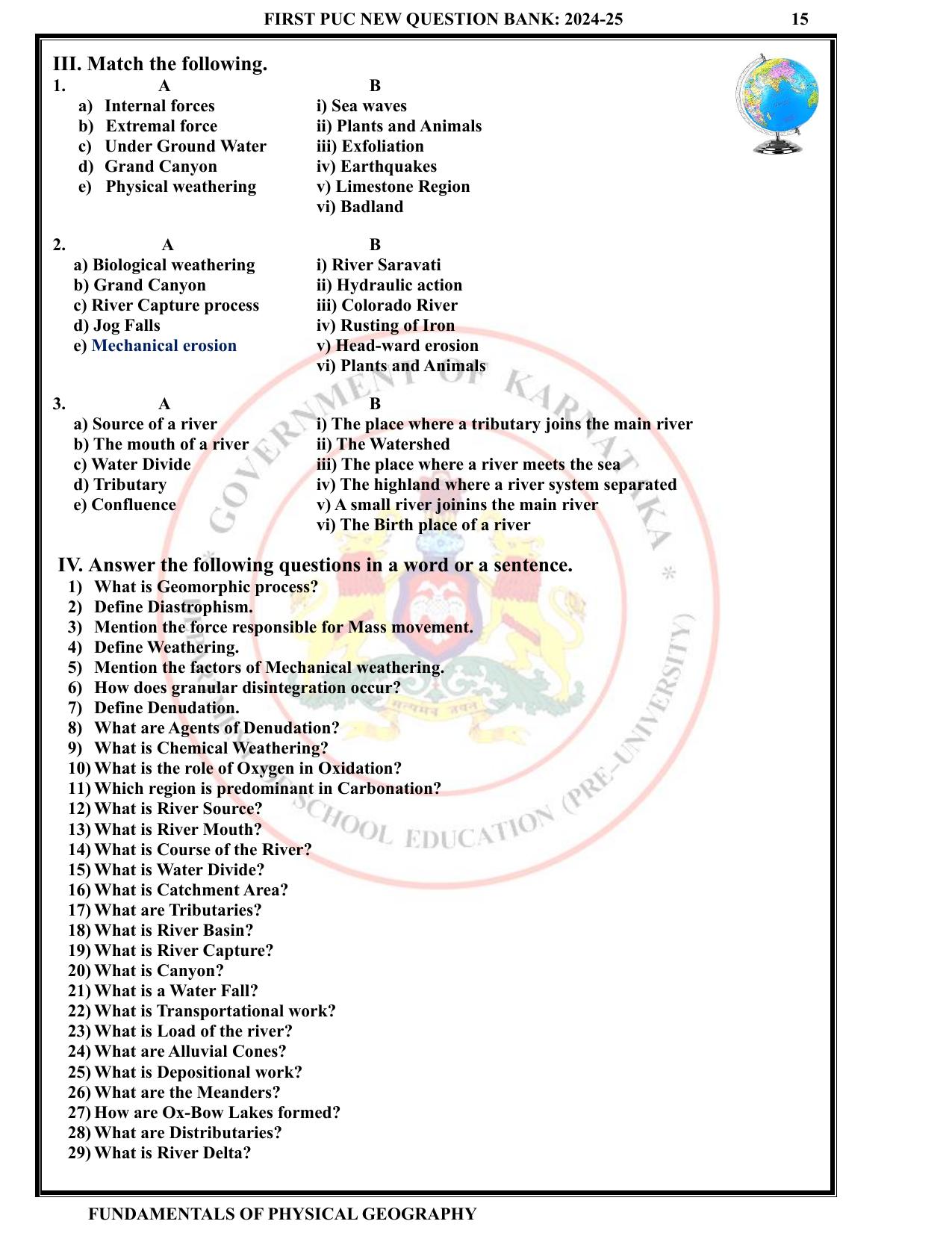 Karnataka 1st PUC Question Bank 2025 - Geography English - Page 18