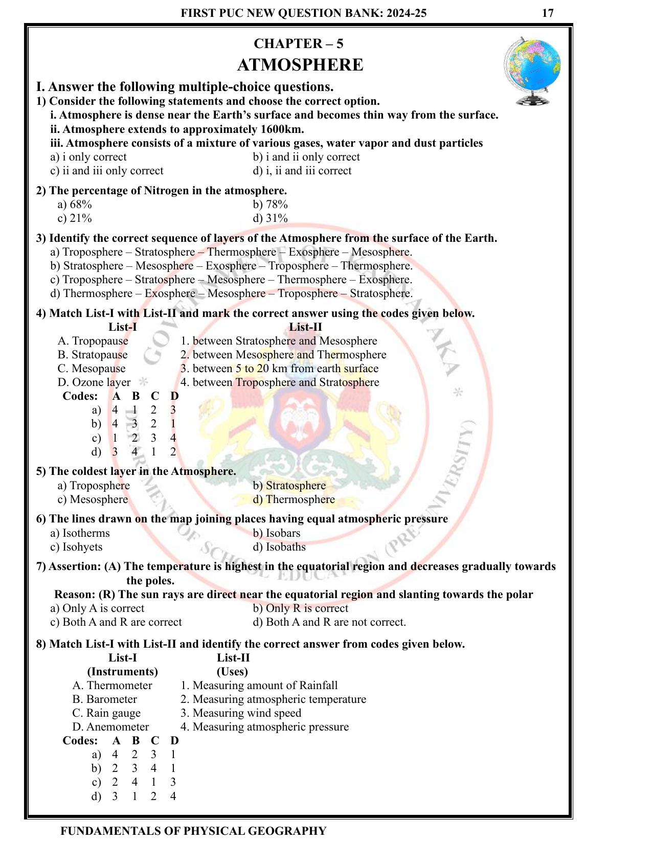 Karnataka 1st PUC Question Bank 2025 - Geography English - Page 20