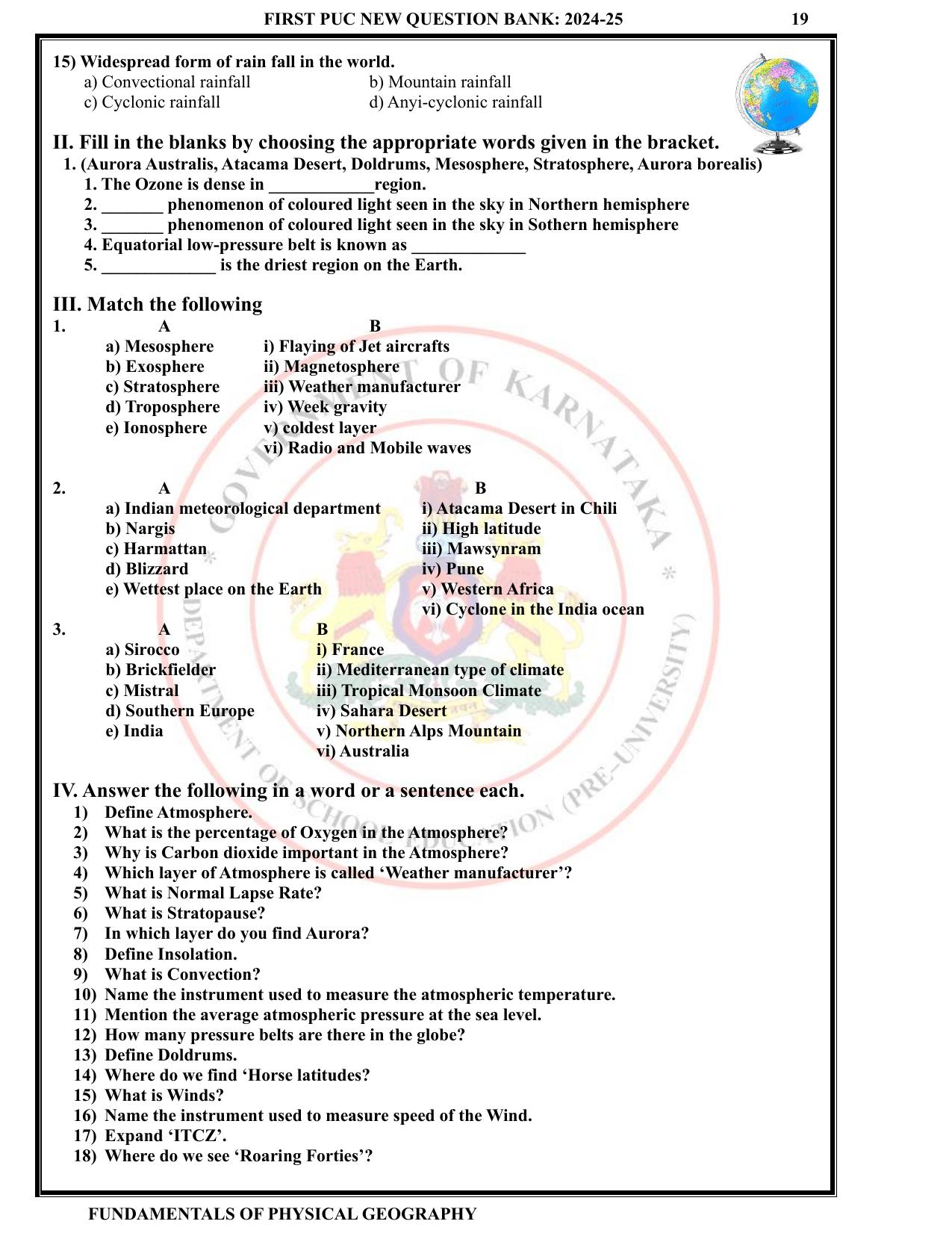 Karnataka 1st PUC Question Bank 2025 - Geography English - Page 22