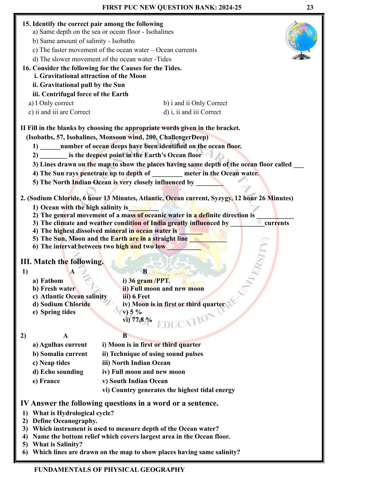 Karnataka 1st PUC Question Bank 2025 - Geography English - Page 26