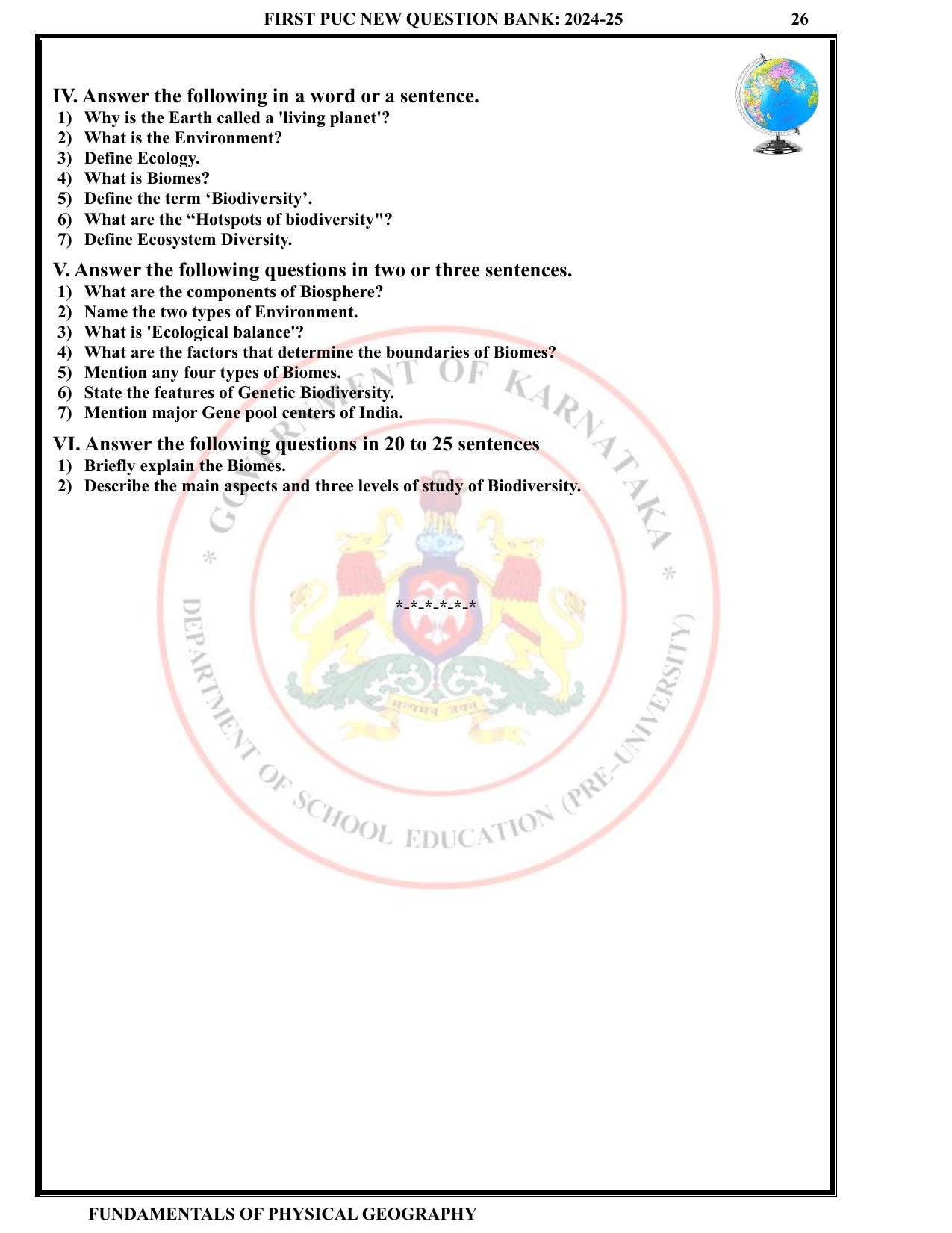 Karnataka 1st PUC Question Bank 2025 - Geography English - Page 29
