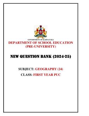 Karnataka 1st PUC Question Bank 2025 - Geography English