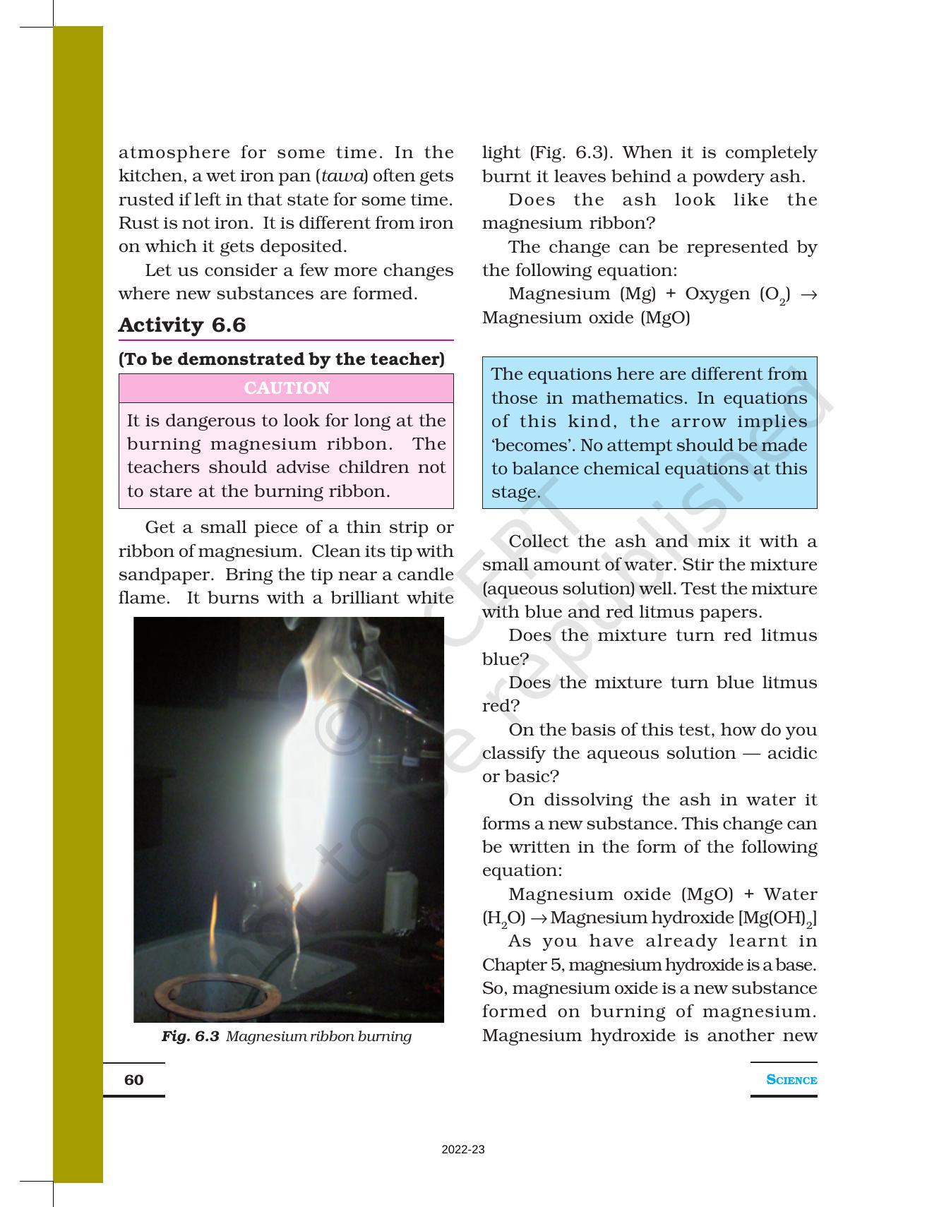 NCERT Book for Class 7 Science: Chapter 6-Physical and Chemical Changes - Page 3