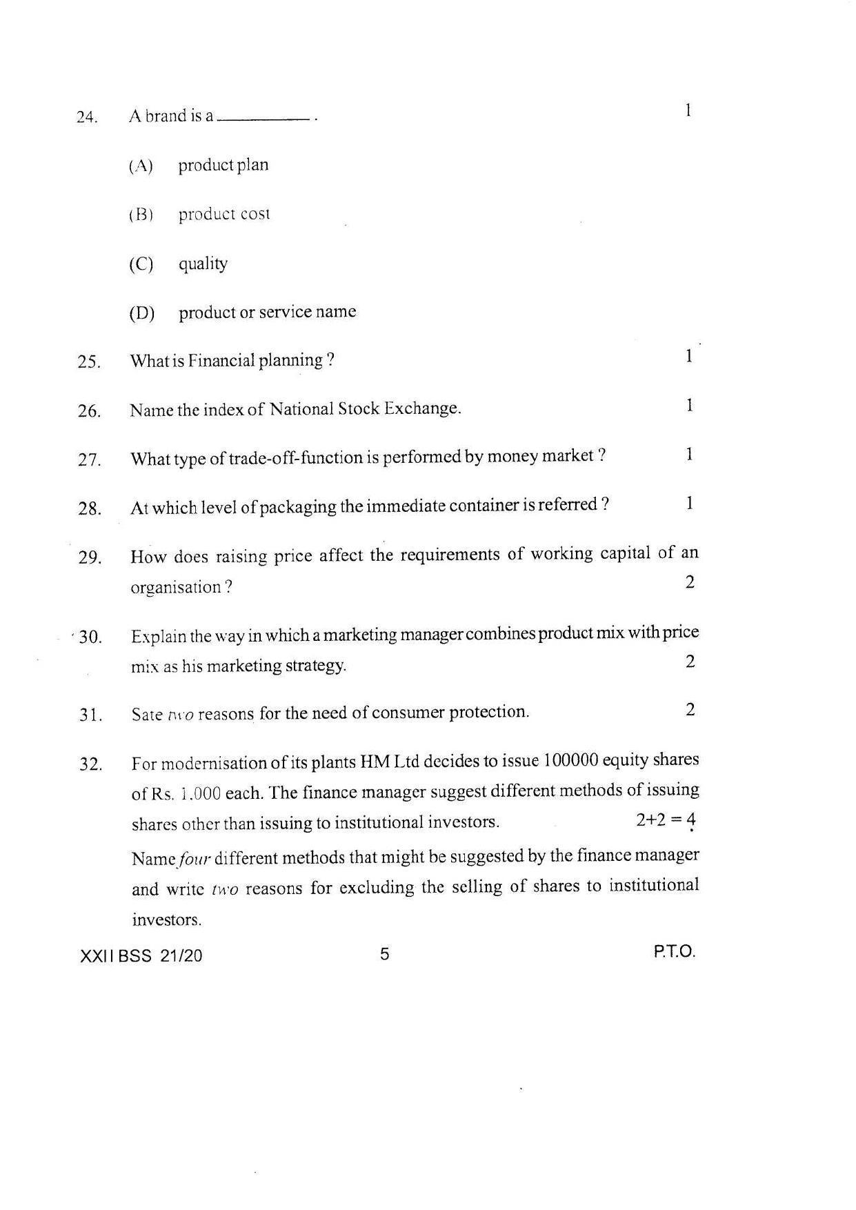 COHSEM Class 12 Business Studies Question Papers 2020 - Page 5