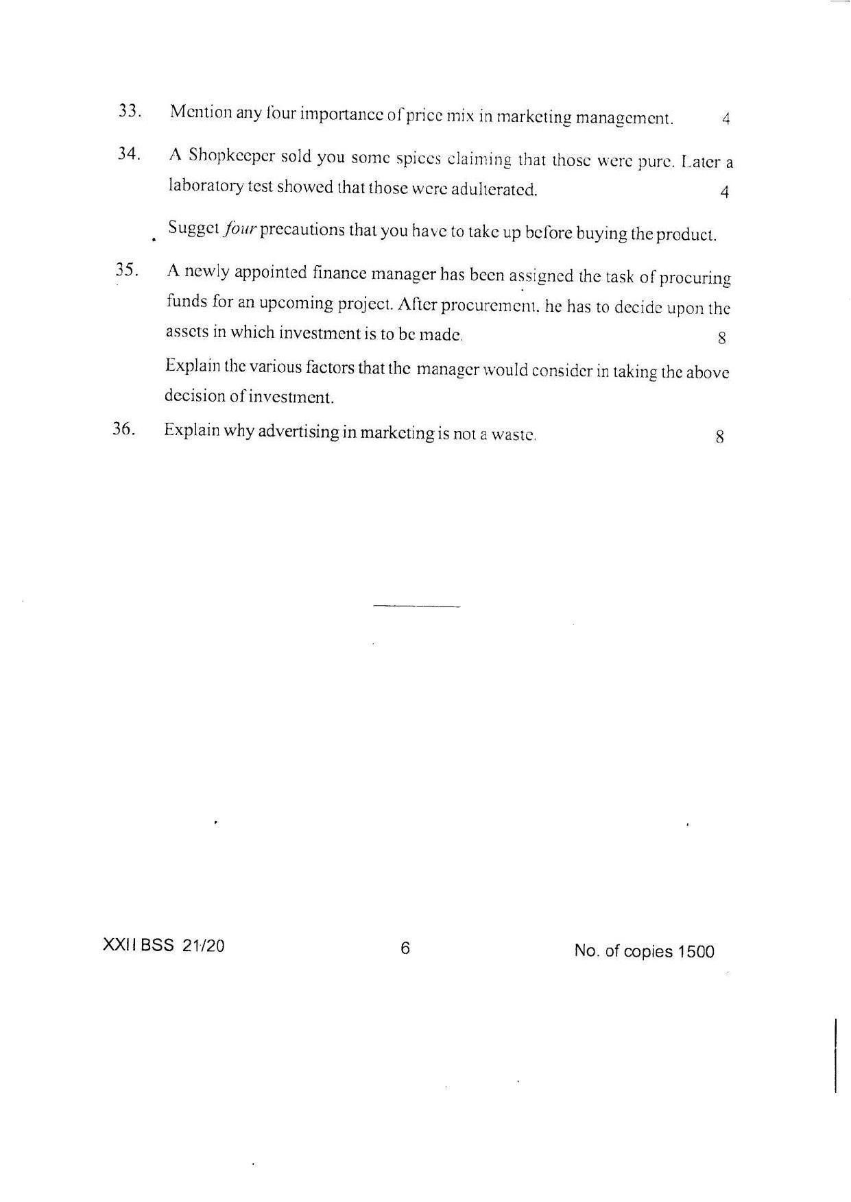 COHSEM Class 12 Business Studies Question Papers 2020 - Page 6