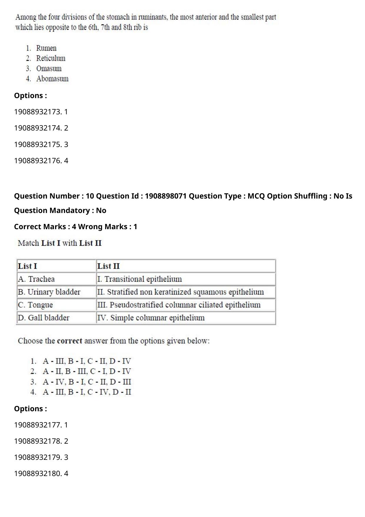 ICAR AIEEA PG 2021 VETERINARY SCIENCE Question Paper - Page 6