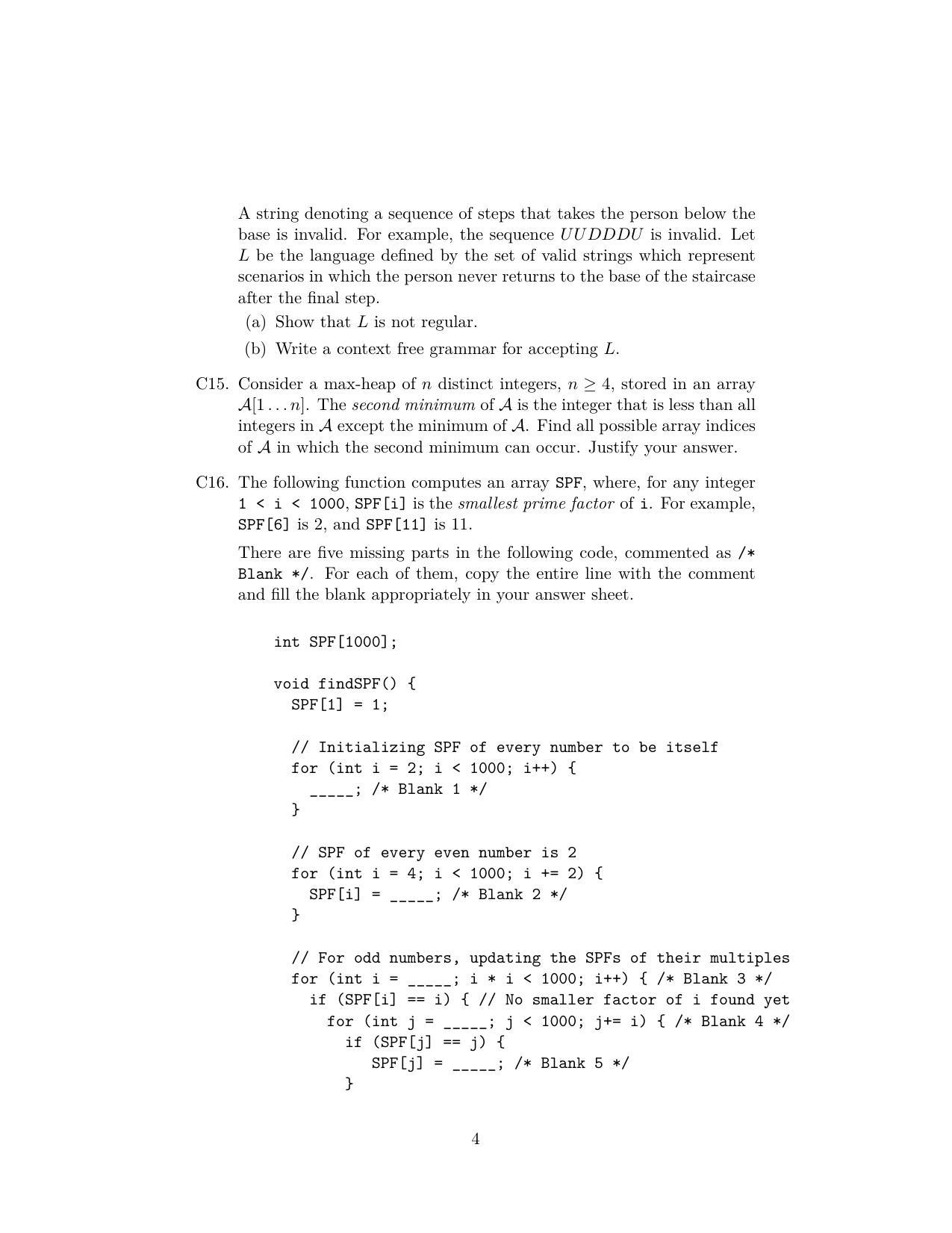 ISI Admission Test M.Tech (CrS) PCB 2019 Sample Paper - Page 6
