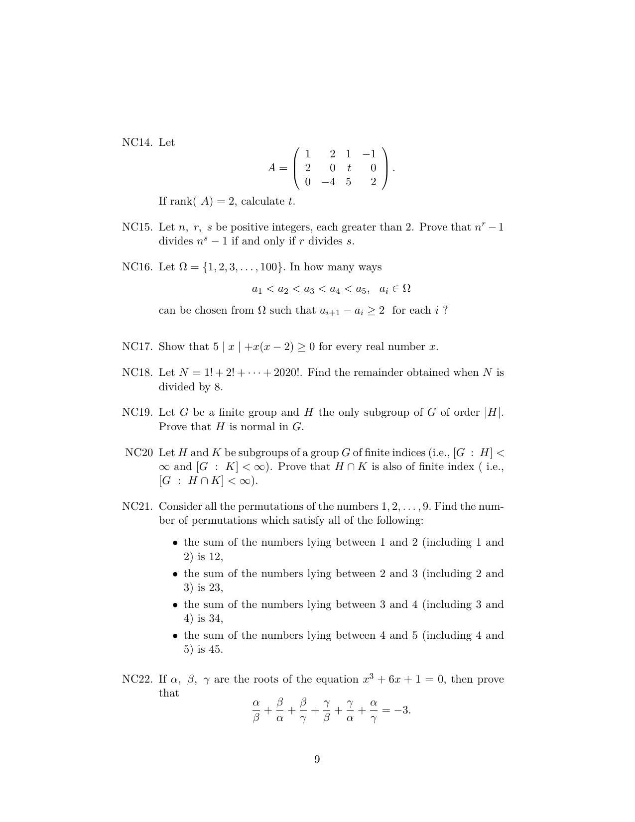 ISI Admission Test M.Tech (CrS) PCB 2019 Sample Paper - Page 11