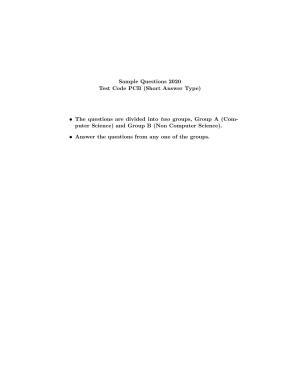 ISI Admission Test M.Tech (CrS) PCB 2019 Sample Paper