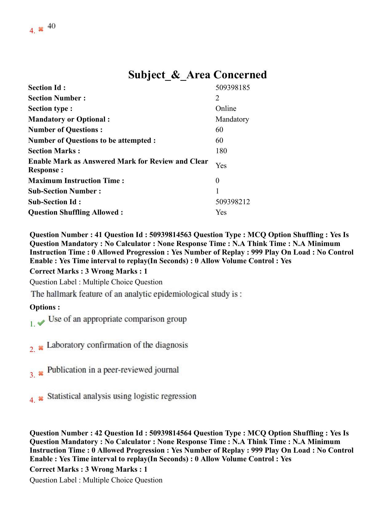 BHU RET Health Statistics 2020 Question Paper  - Page 28