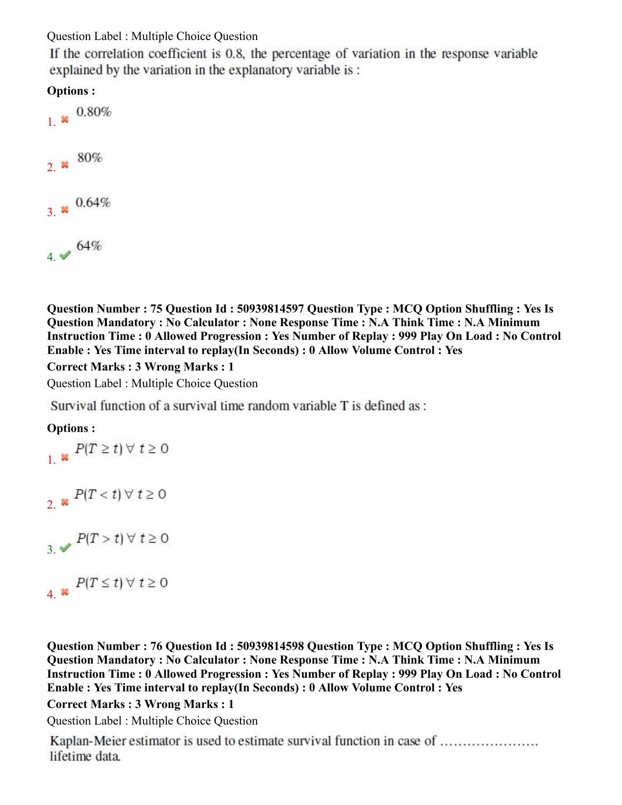 BHU RET Health Statistics 2020 Question Paper  - Page 44