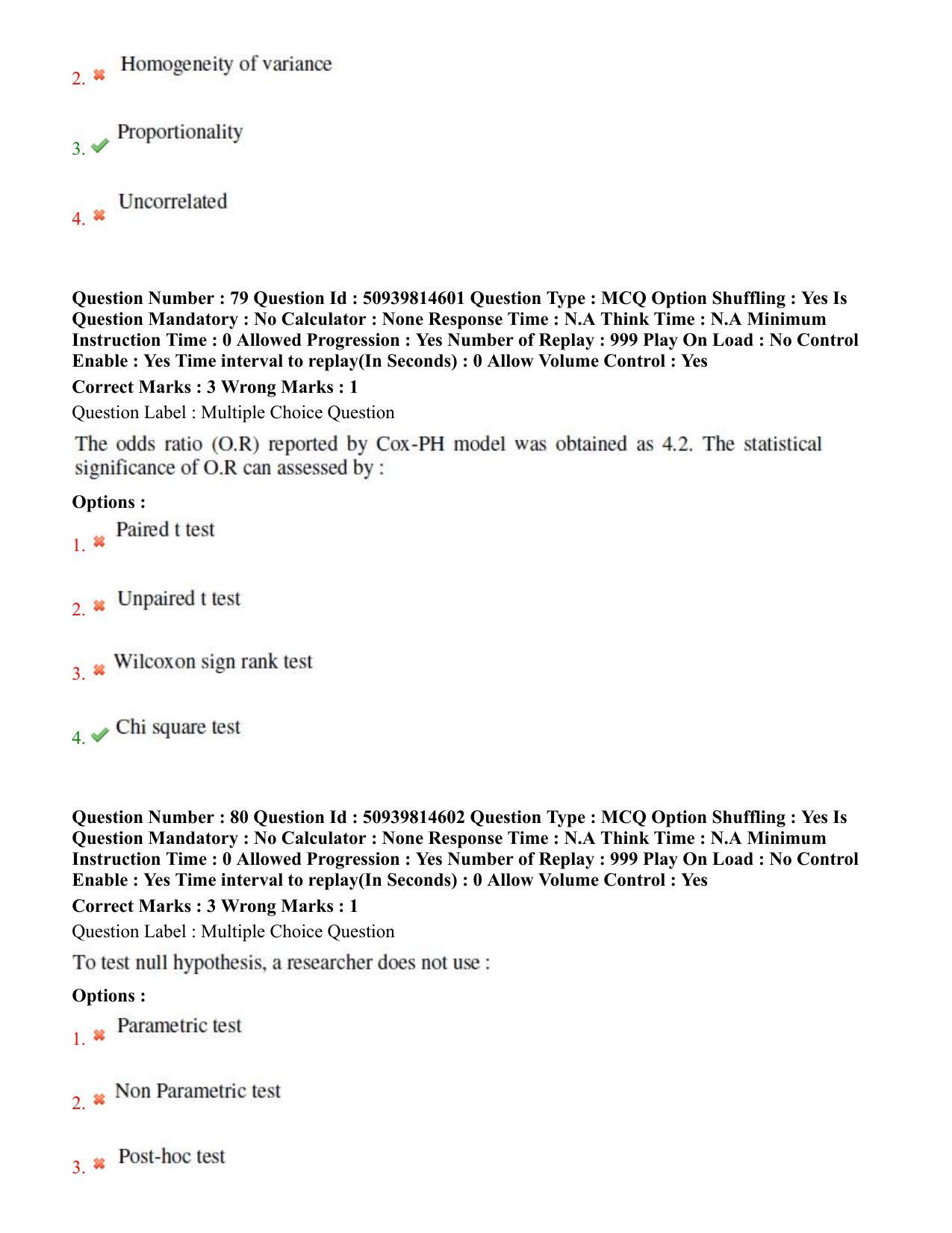 BHU RET Health Statistics 2020 Question Paper  - Page 46