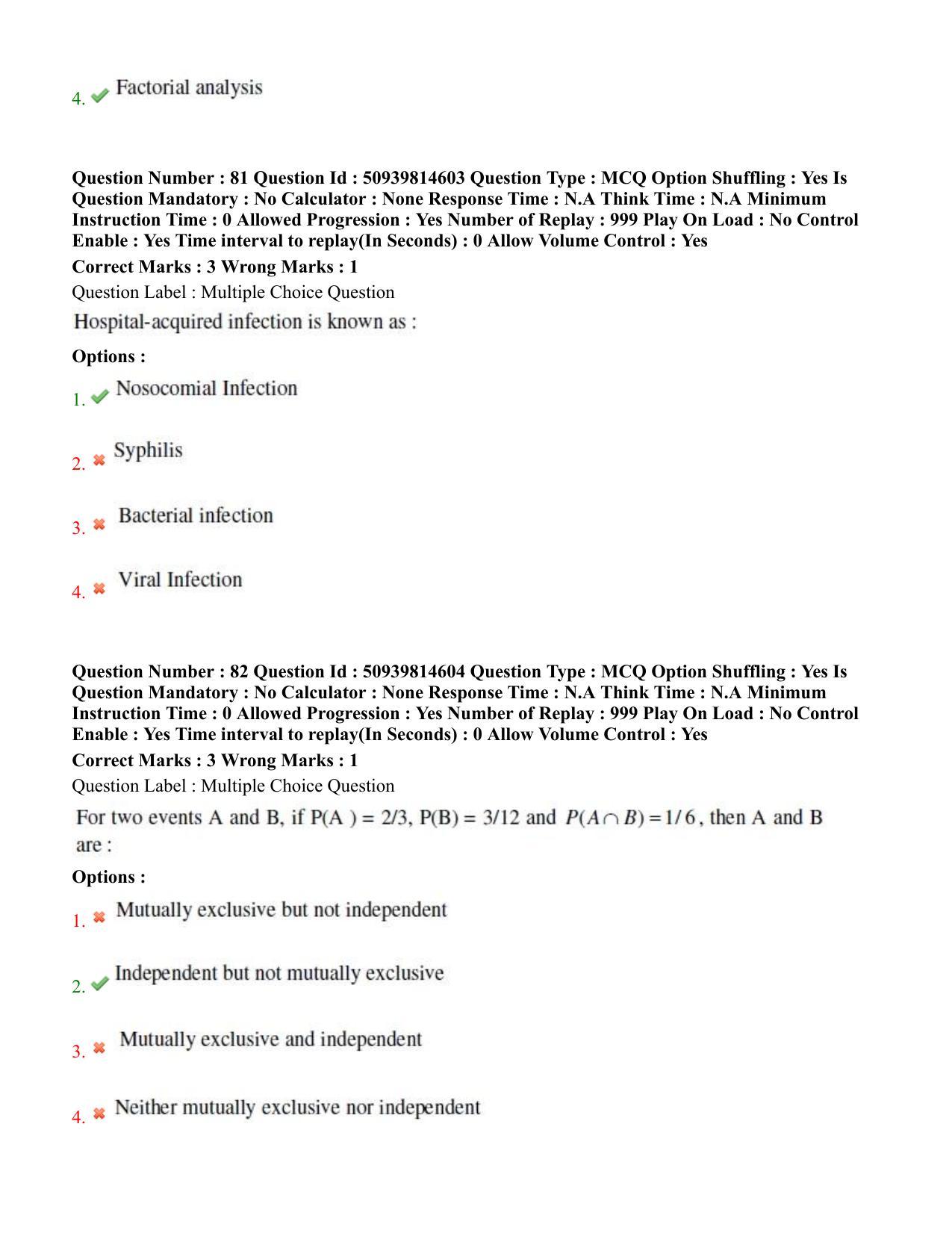 BHU RET Health Statistics 2020 Question Paper  - Page 47